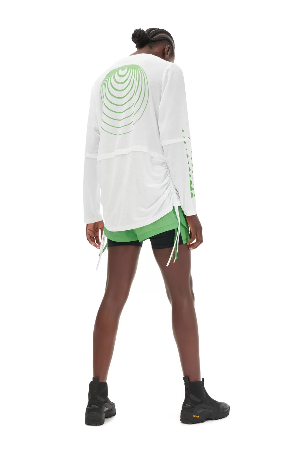 GANNI Tops<Active-Netz-Langarmshirt Mit Lagenlook Bright White