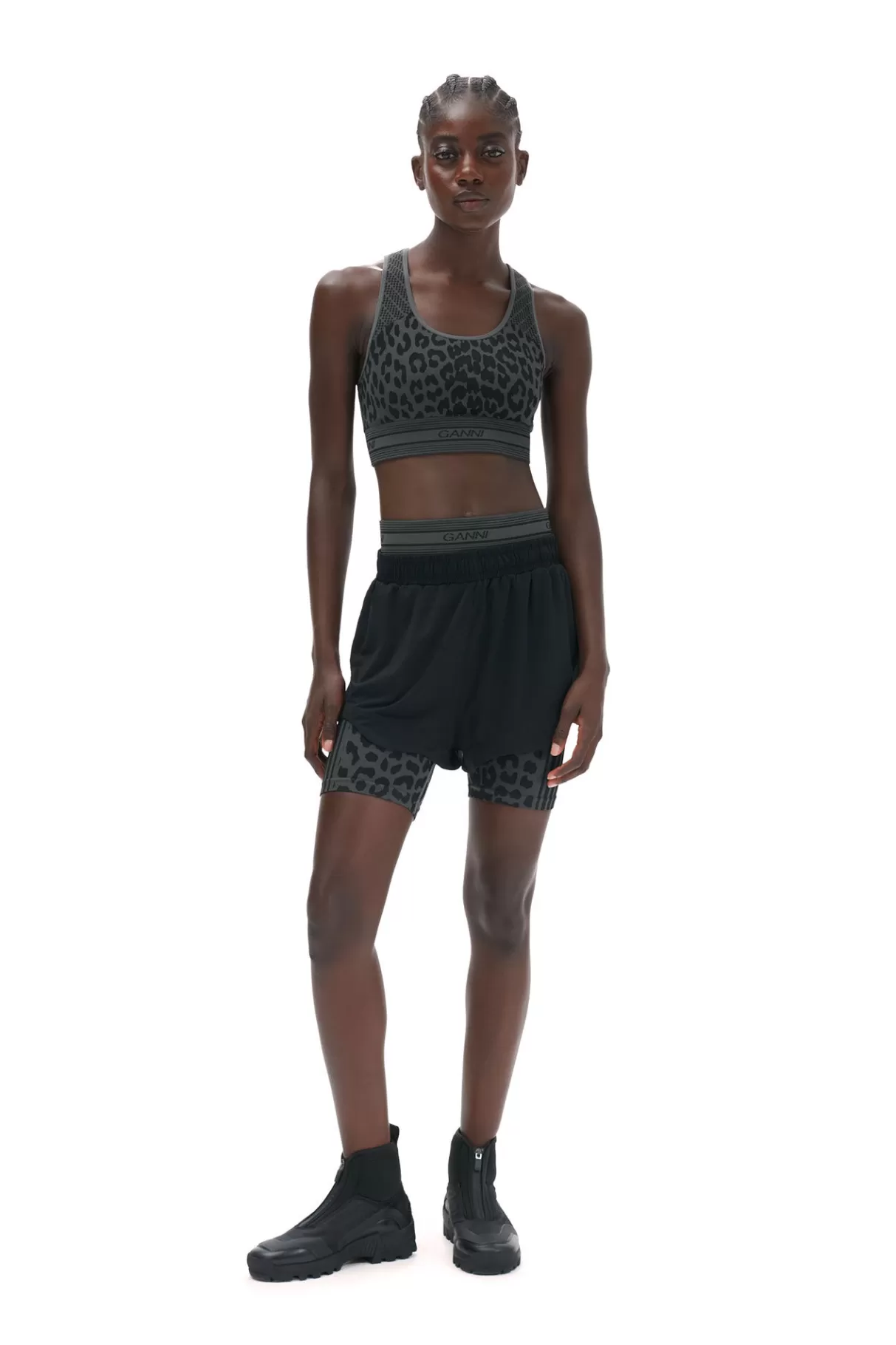 GANNI Shorts<Active-Netz-Shorts Black