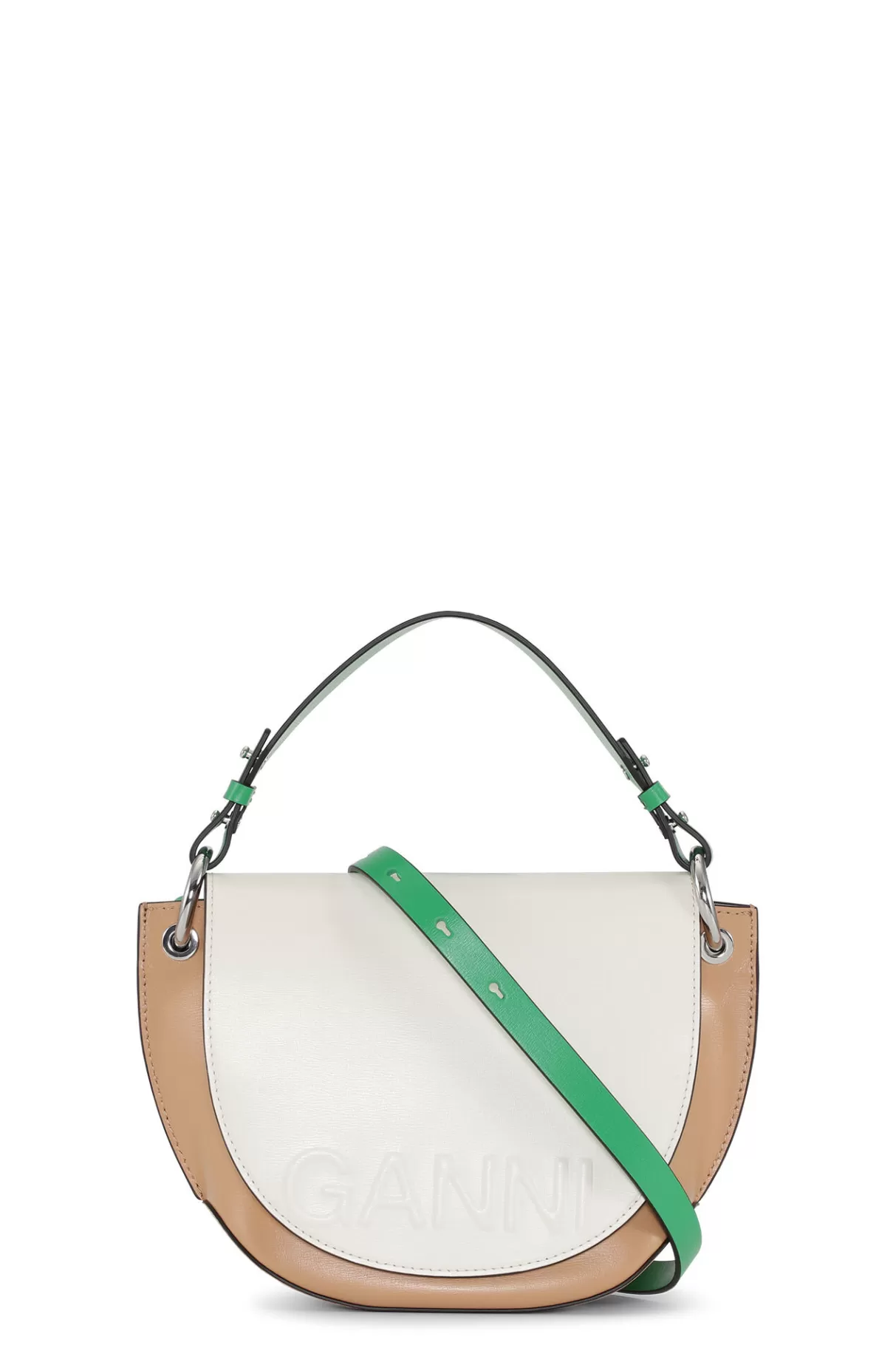 GANNI Handtasche<Banner-Satteltasche Mit Colorblock Egret