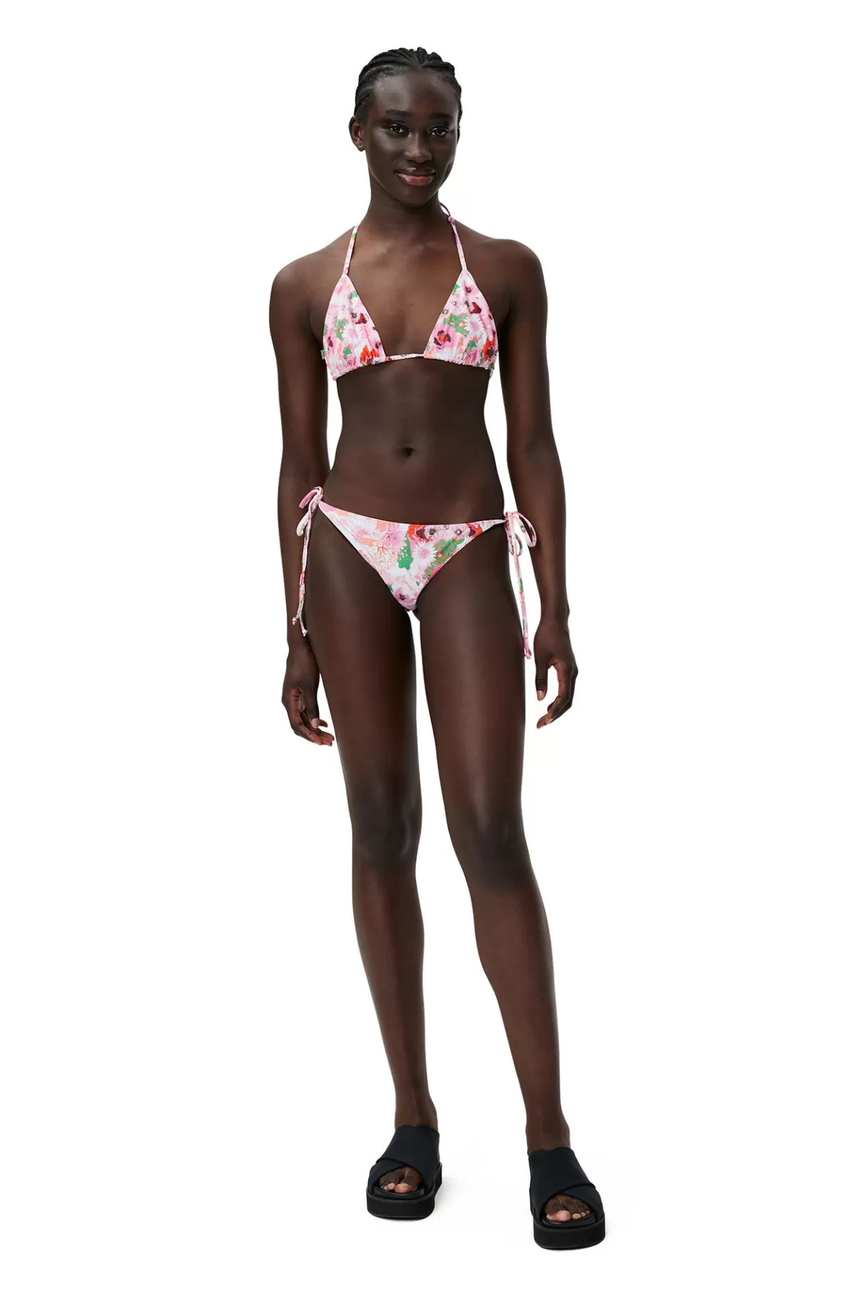 GANNI Bademode<Bedrucktes String-Bikinioberteil Sugar Plum