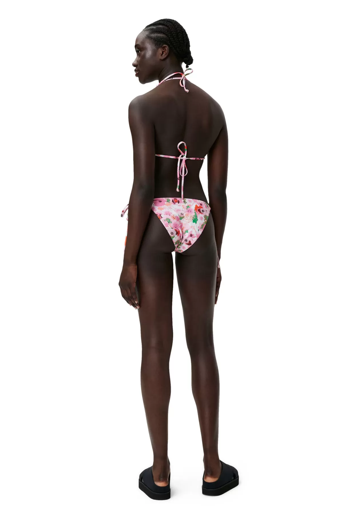 GANNI Bademode<Bedrucktes String-Bikinioberteil Sugar Plum