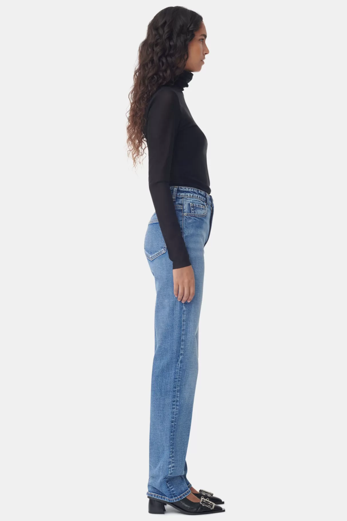 GANNI Hosen<Beksi Jeans Mid Blue Vintage