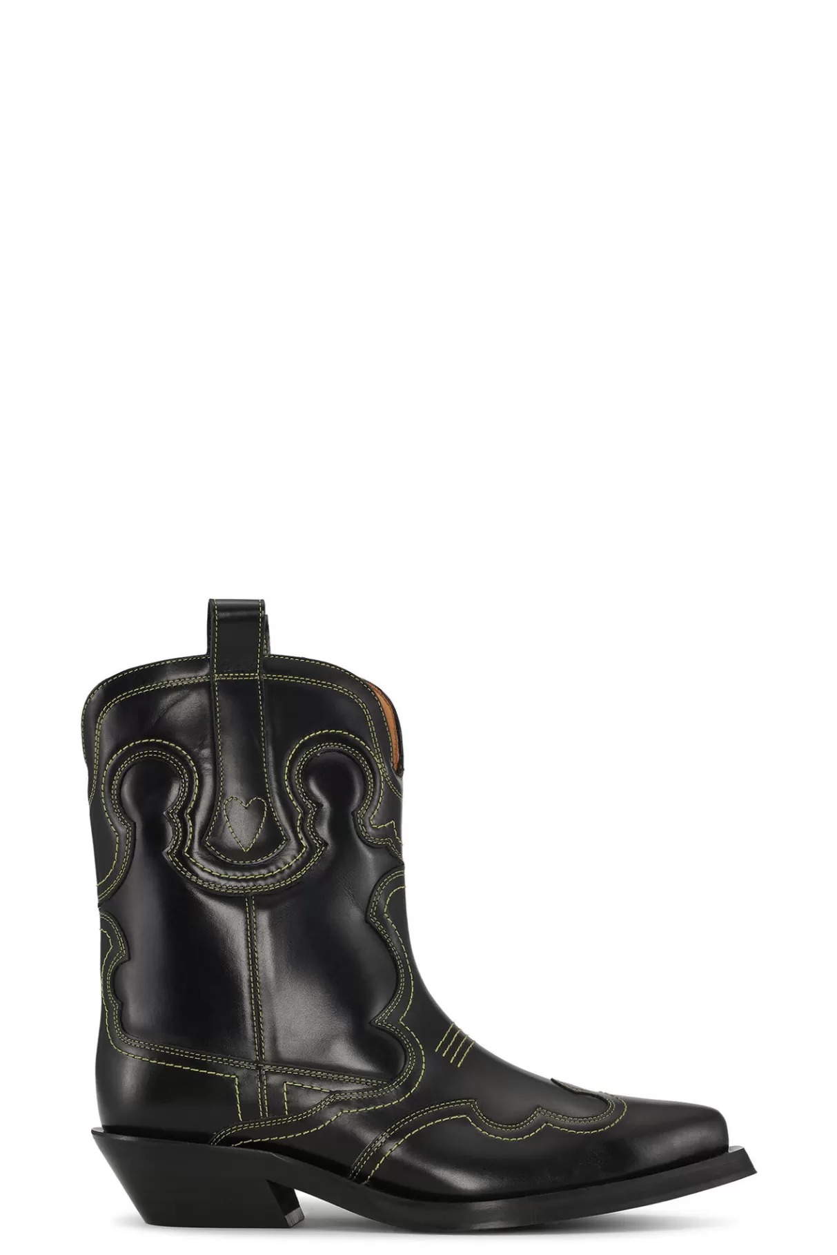 GANNI Stiefel<Bestickte Westernstiefel Black/Yellow