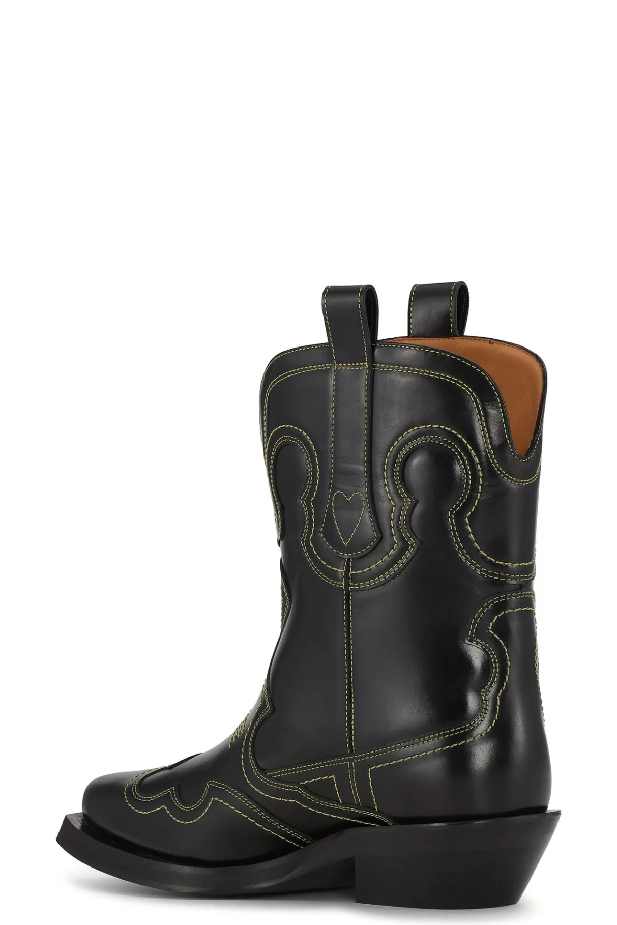 GANNI Stiefel<Bestickte Westernstiefel Black/Yellow