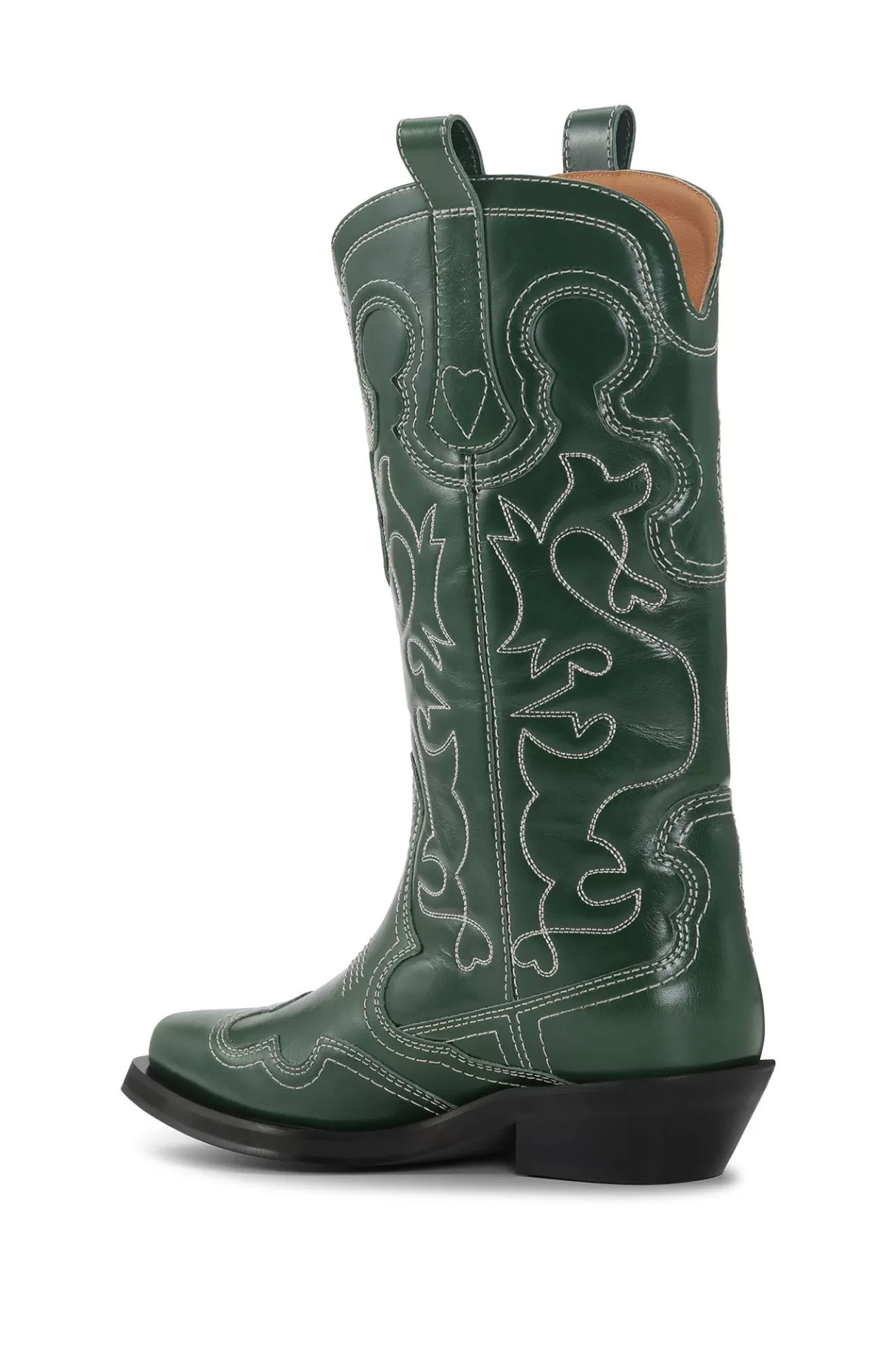 GANNI Stiefel<Bestickte Westernstiefel Kelly Green