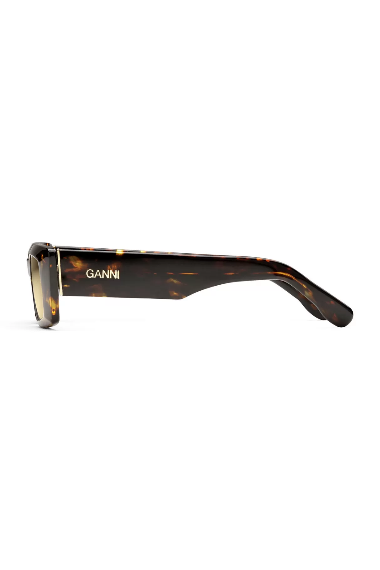 GANNI Sonnenbrillen<Braune Rechteckige Sonnenbrille Brandy Brown