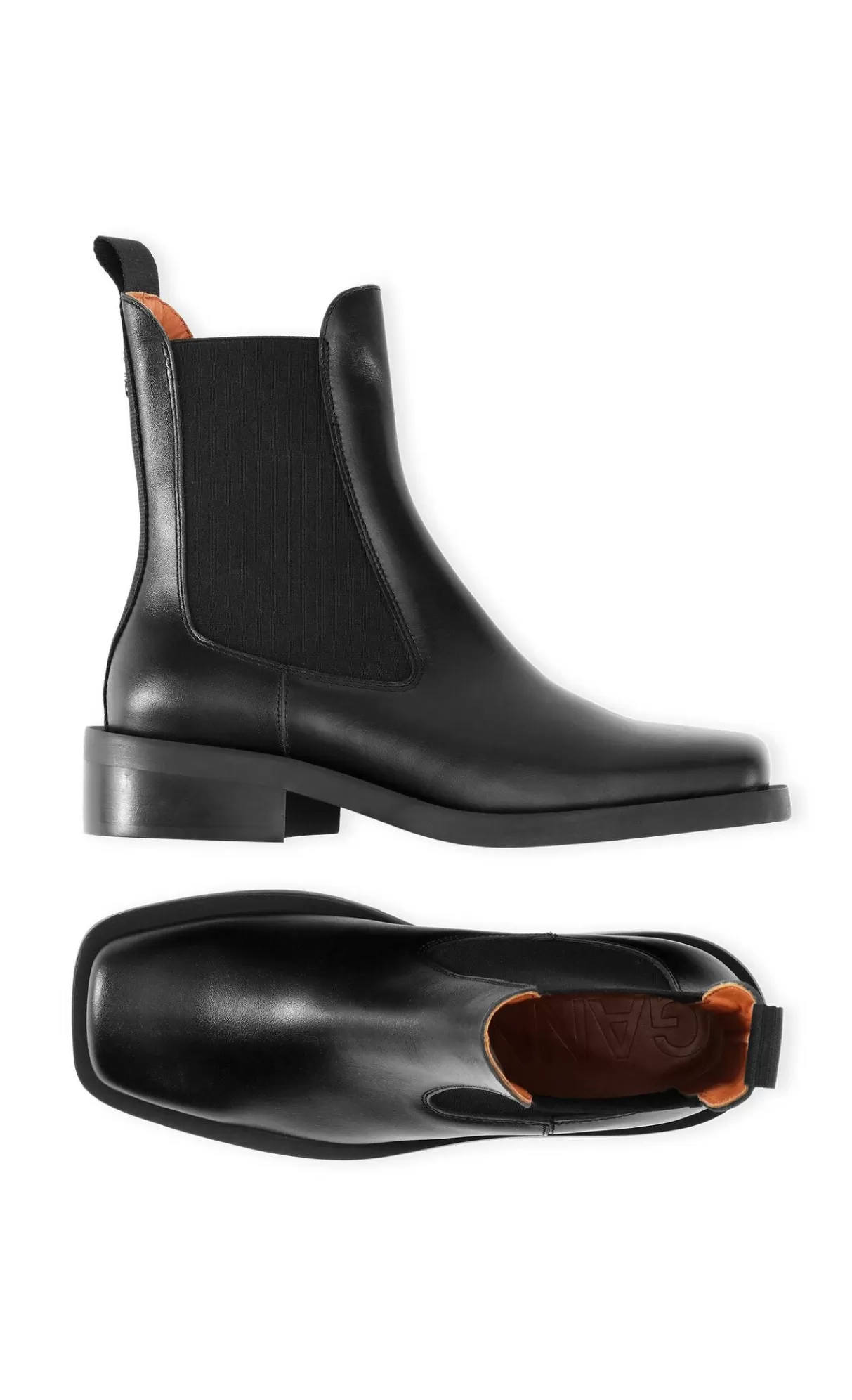 GANNI Stiefel<Chelsea Boots Mit Quadratischer Spitze Black