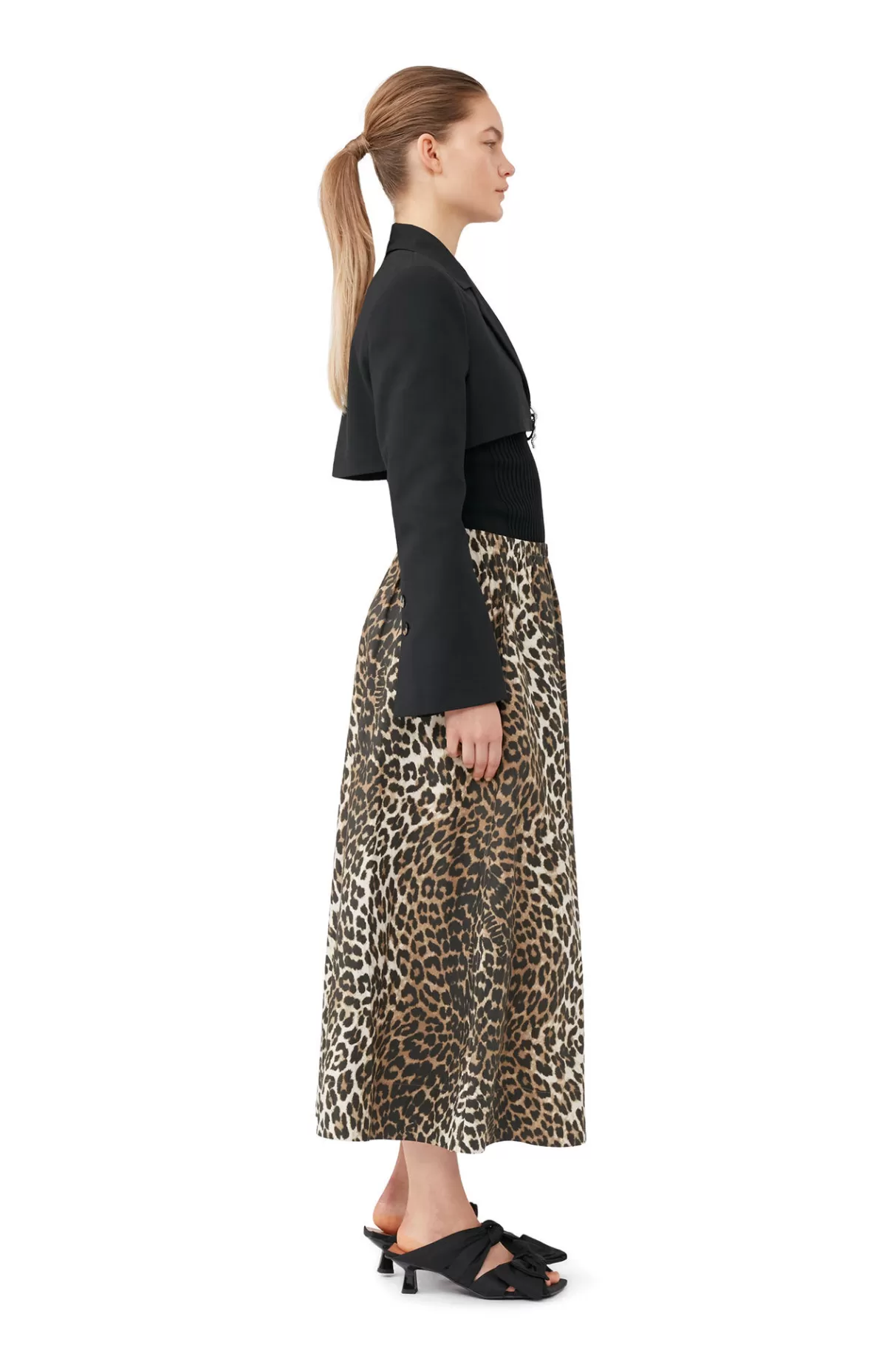 GANNI Hosen<Elastischer Maxirock Mit Leopardenprint Big Leopard Almond Milk