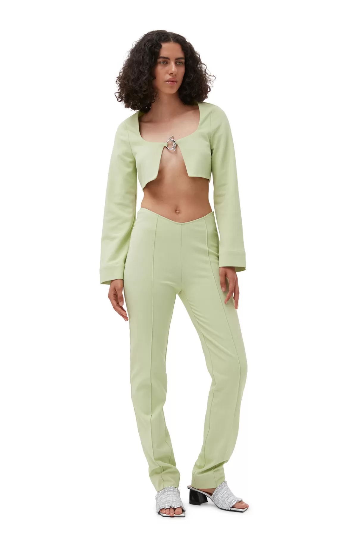 GANNI Hosen<Enge Stretch-Anzughose Lily Green