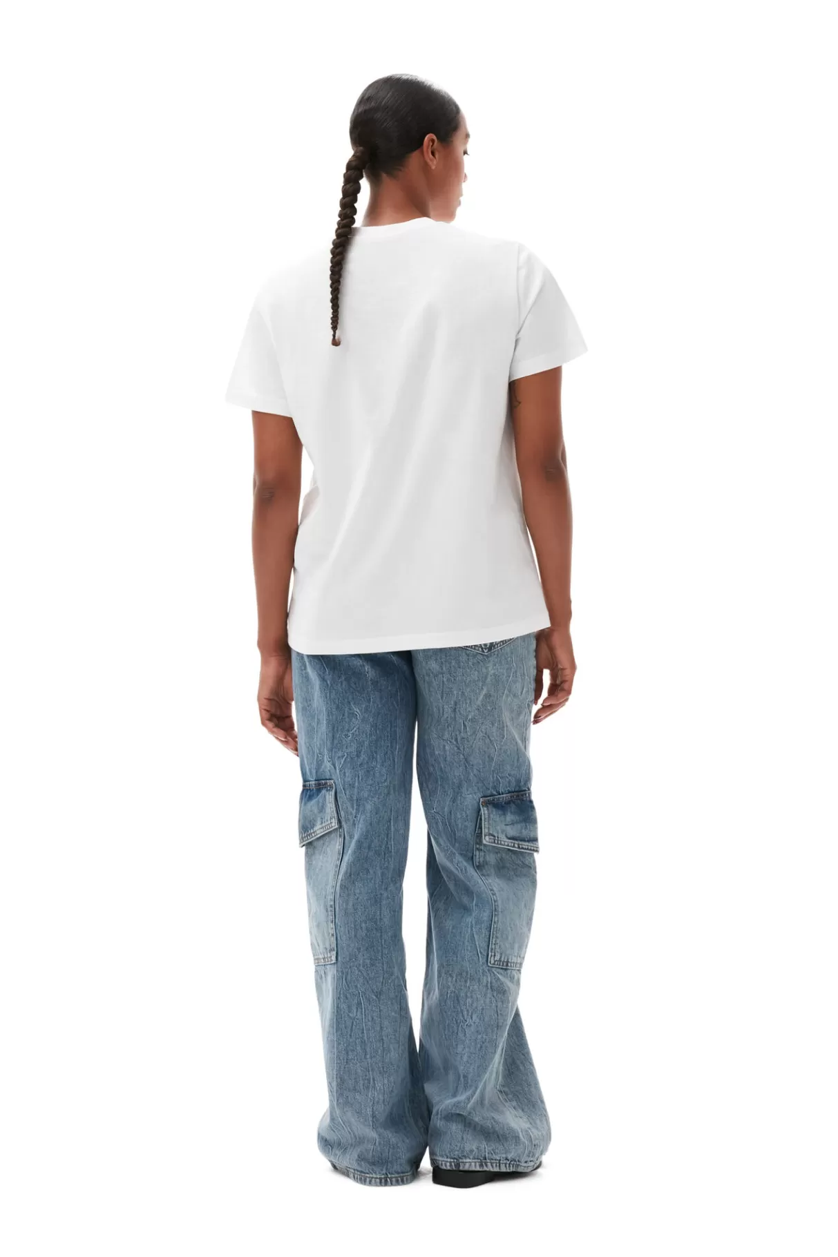 GANNI Tops<Entspannt Geschnittenes Basic-Jersey-T-Shirt Bright White