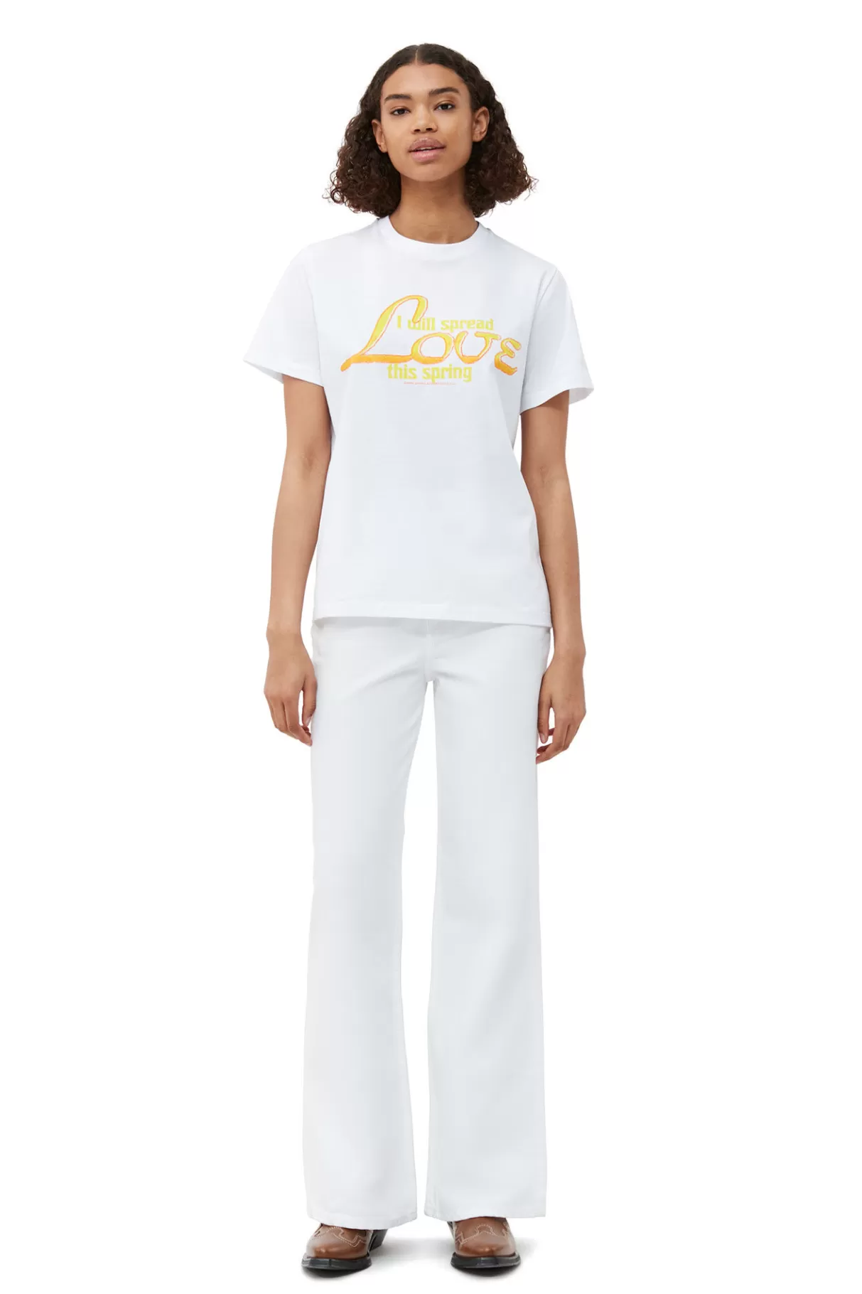 GANNI Tops<Entspanntes Love-T-Shirt Bright White