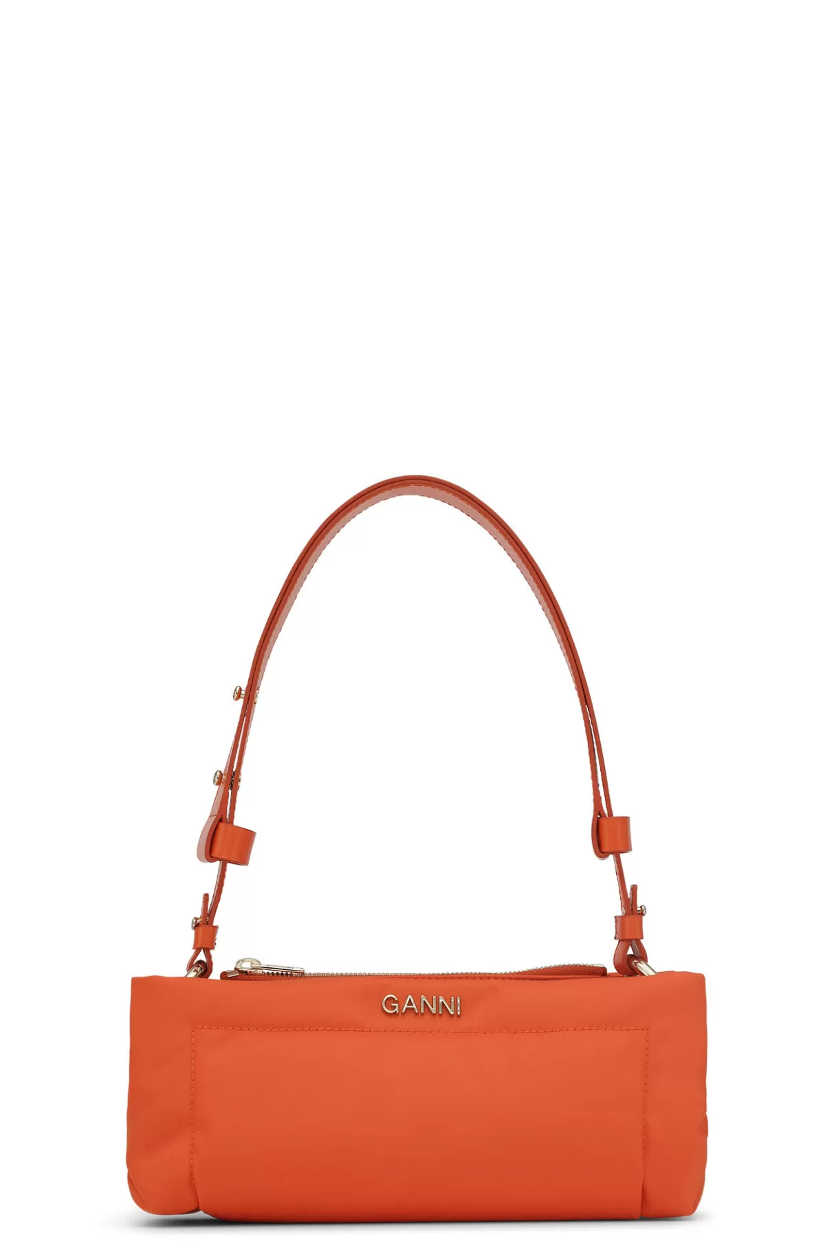 GANNI Schultertaschen<Gepolsterte Baguette-Tasche Orangeade