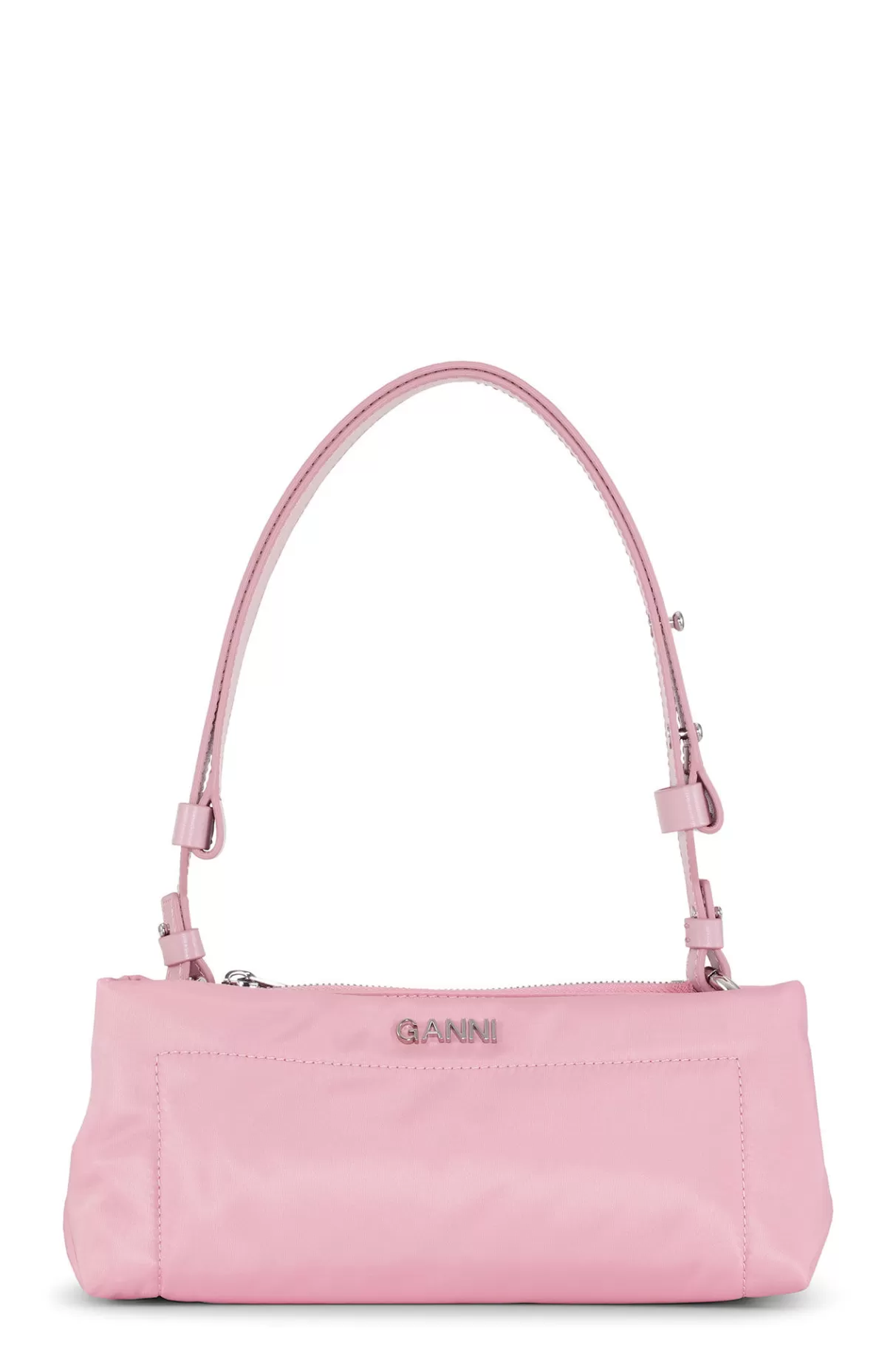 GANNI Schultertaschen<Gepolsterte Baguette-Tasche Pink Nectar