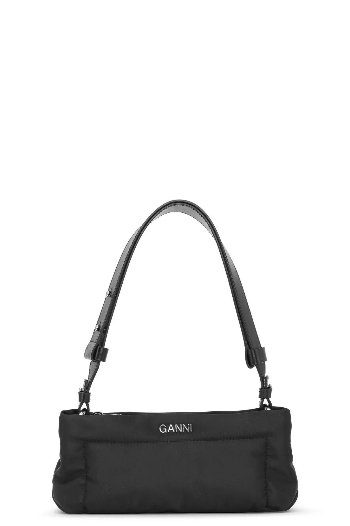 GANNI Schultertaschen<Gepolsterte Baguette-Tasche Black