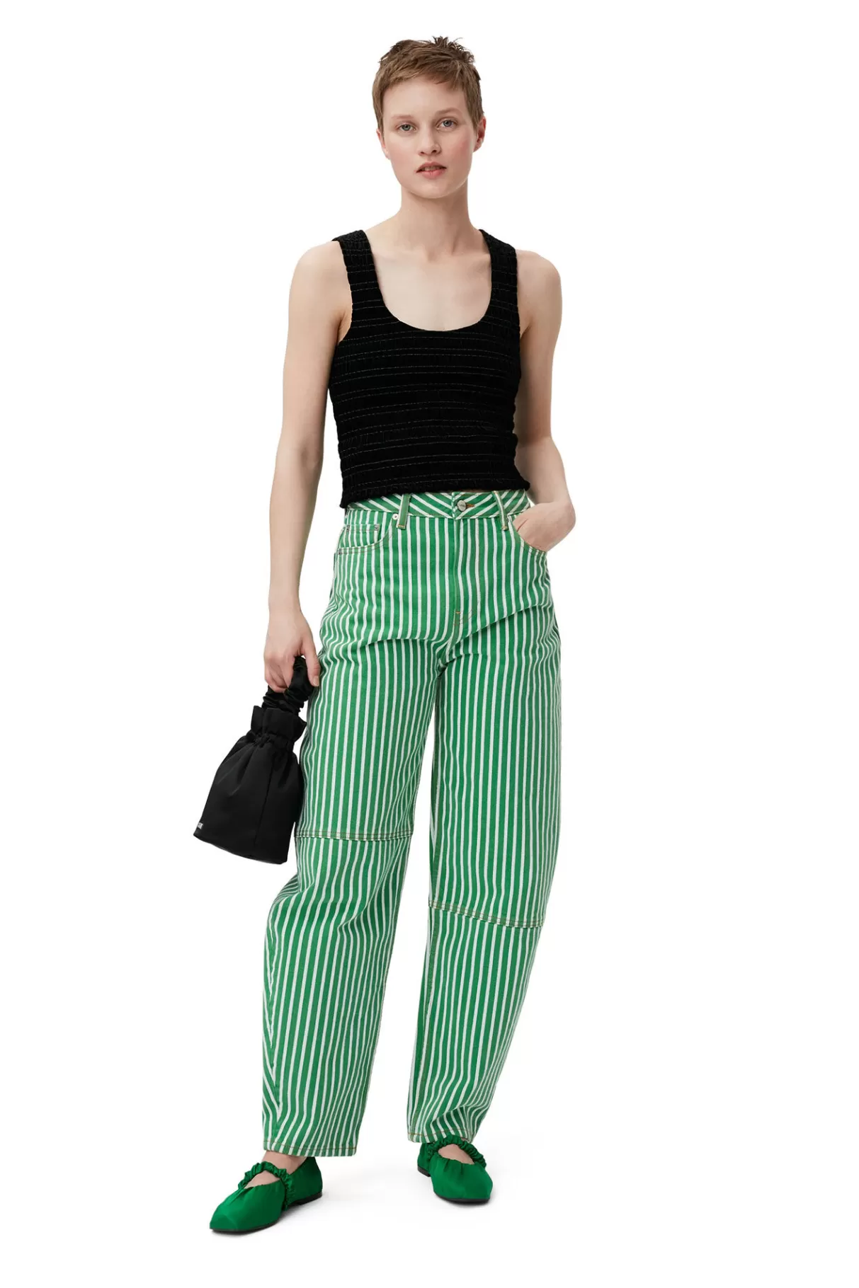 GANNI Hosen<Gestreifte Stary-Jeans Kelly Green