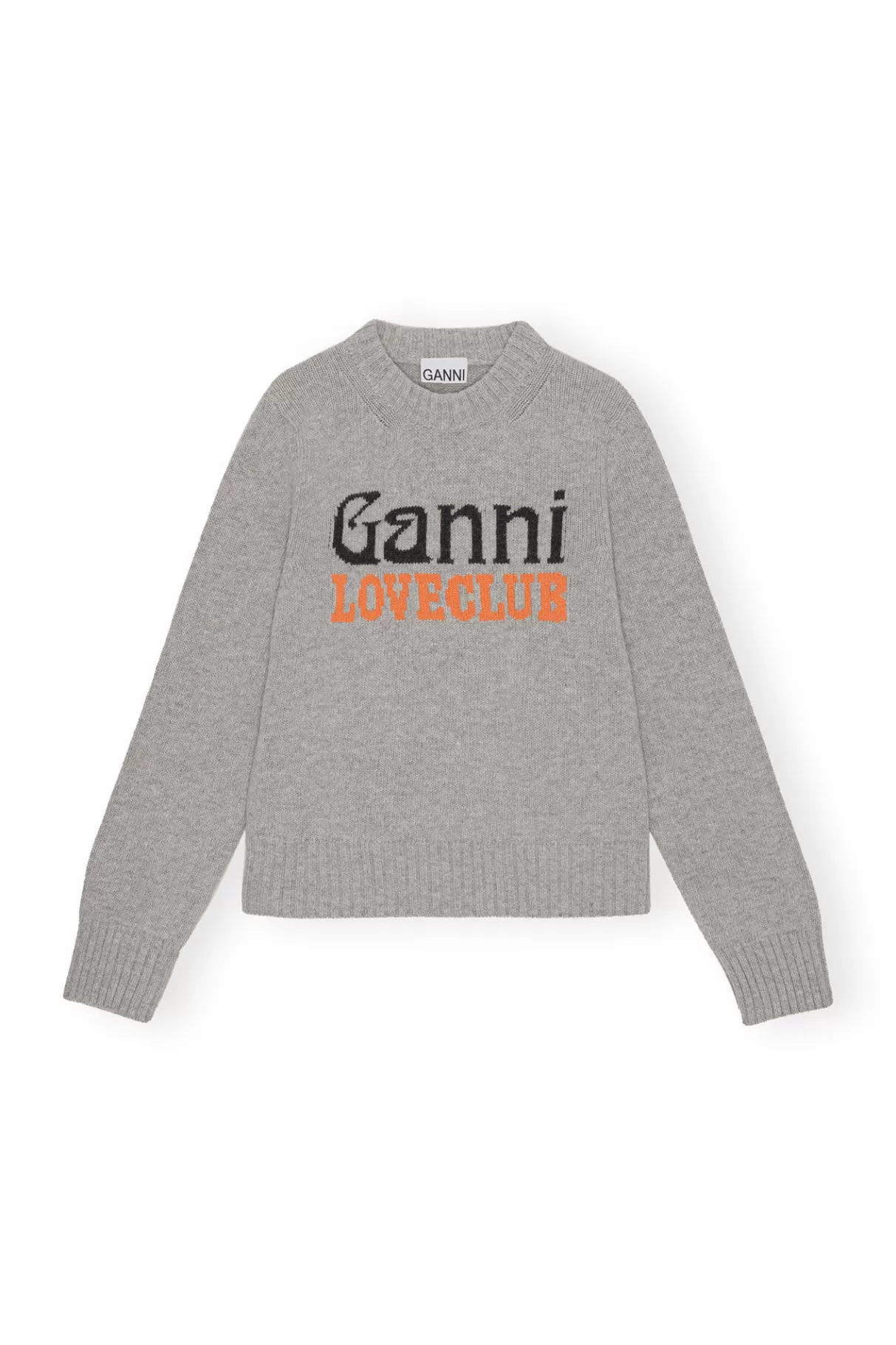 GANNI Strickwaren<Graphic O-Neck Pullover Oyster Gray