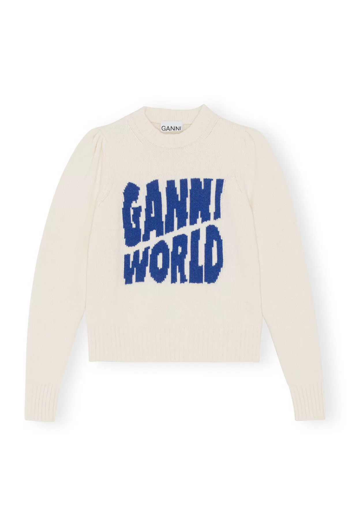 GANNI Strickwaren<Graphic Puff Shoulder World Egret