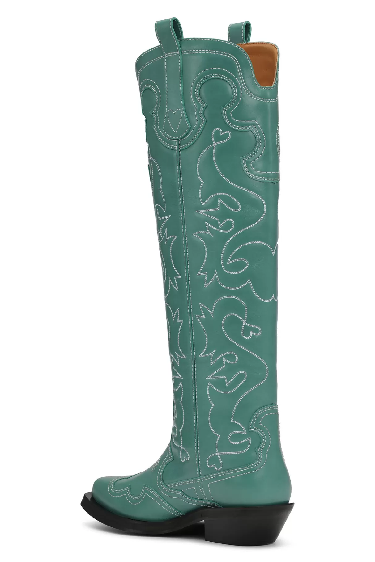 GANNI Stiefel<Grune Kniehohe Bestickte Westernstiefel Bottle Green