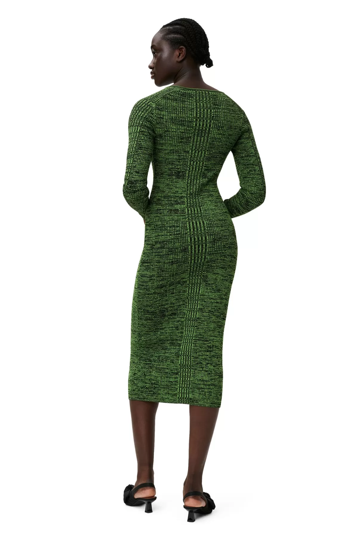 GANNI Kleider<Grunes Melange-Strickkleid Kelly Green