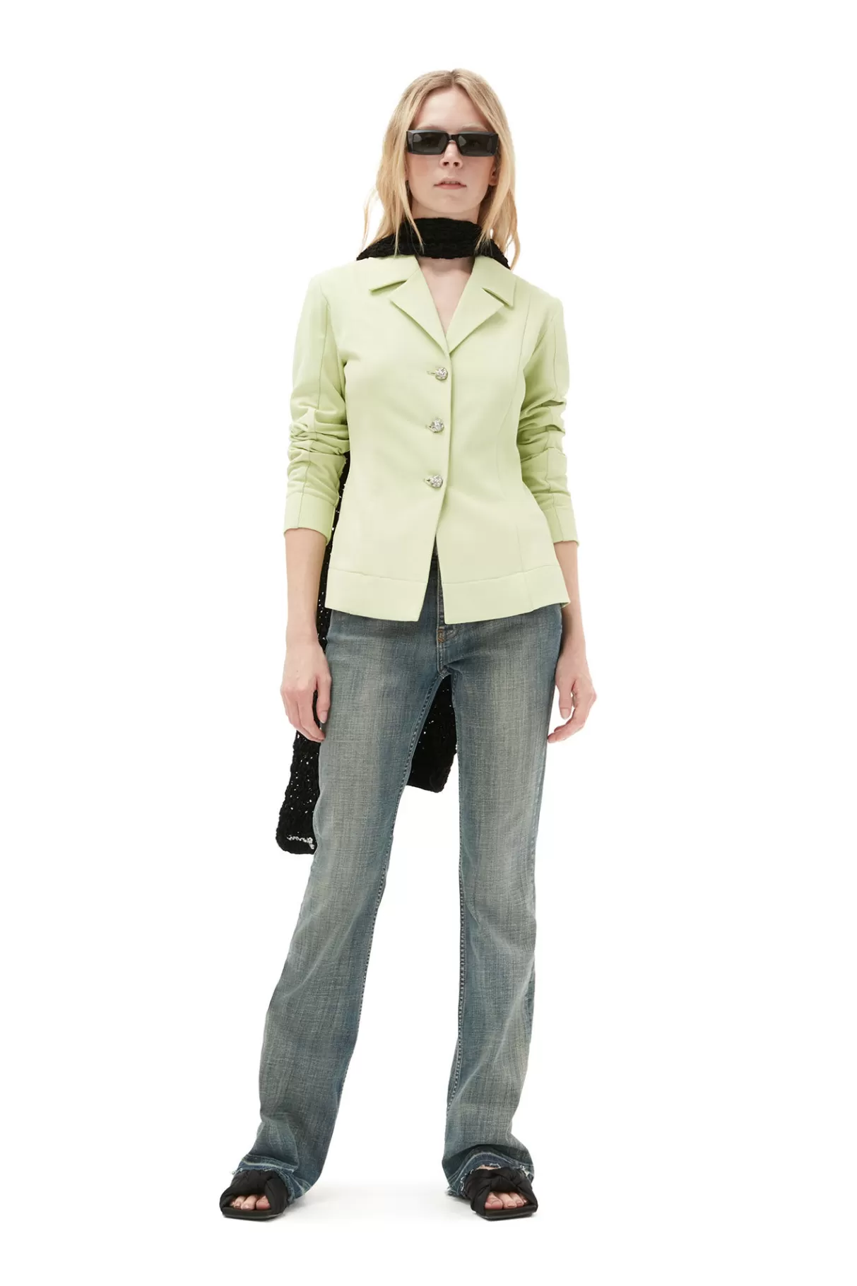 GANNI Mäntel & Jacken<Hemd-Blazer Aus Stretch- Anzugstoff Lily Green