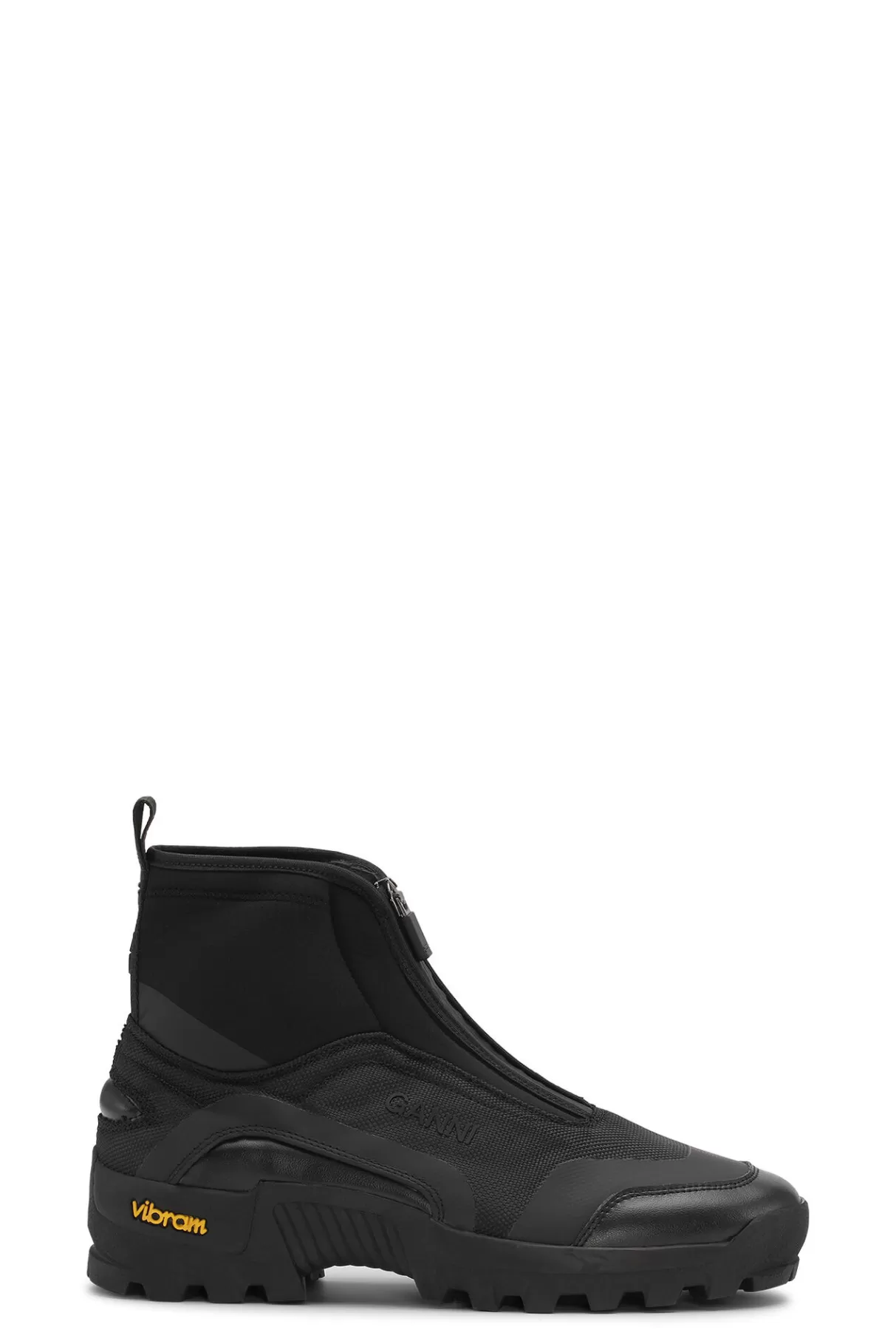 GANNI Flache Schuhe<High-Top-Performance-Sneaker Mit Reisverschluss Black