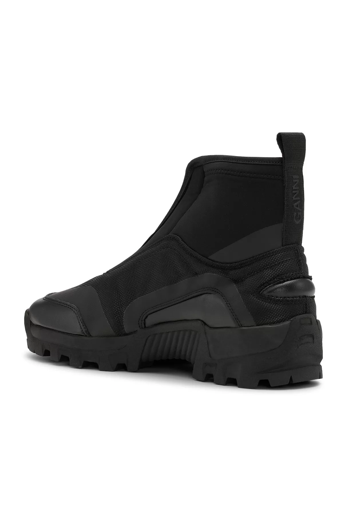 GANNI Flache Schuhe<High-Top-Performance-Sneaker Mit Reisverschluss Black