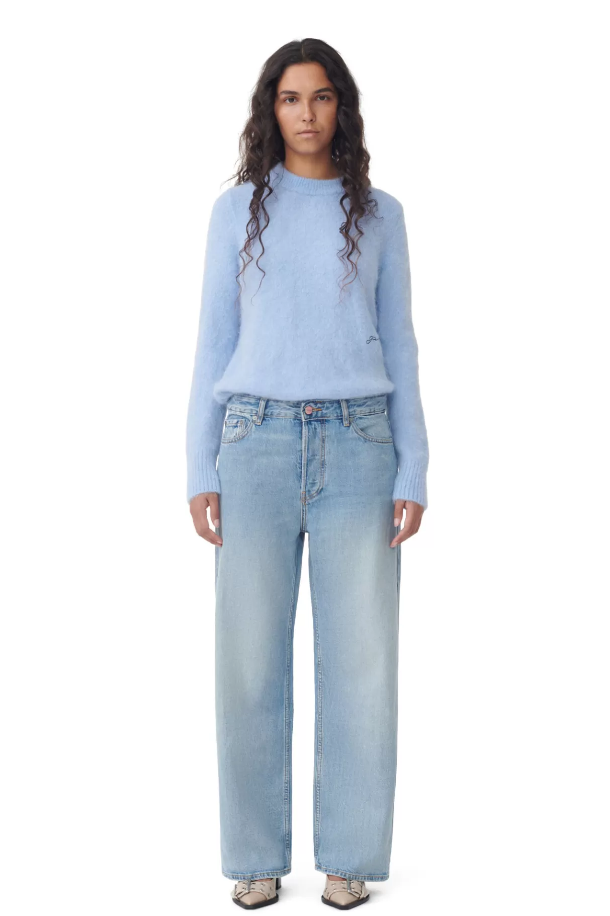 GANNI Hosen<Izey-Jeans Light Blue Vintage