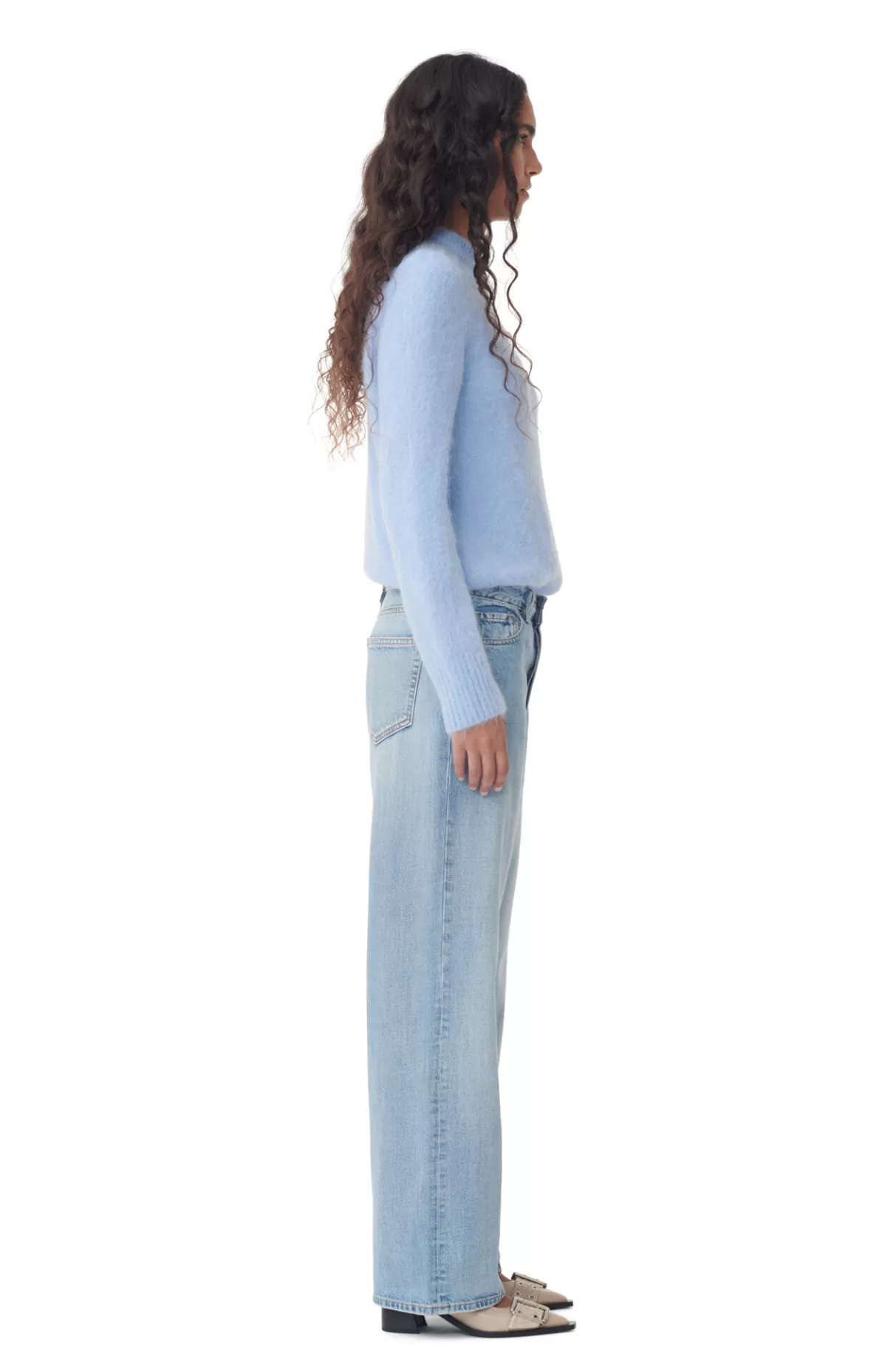 GANNI Hosen<Izey-Jeans Light Blue Vintage