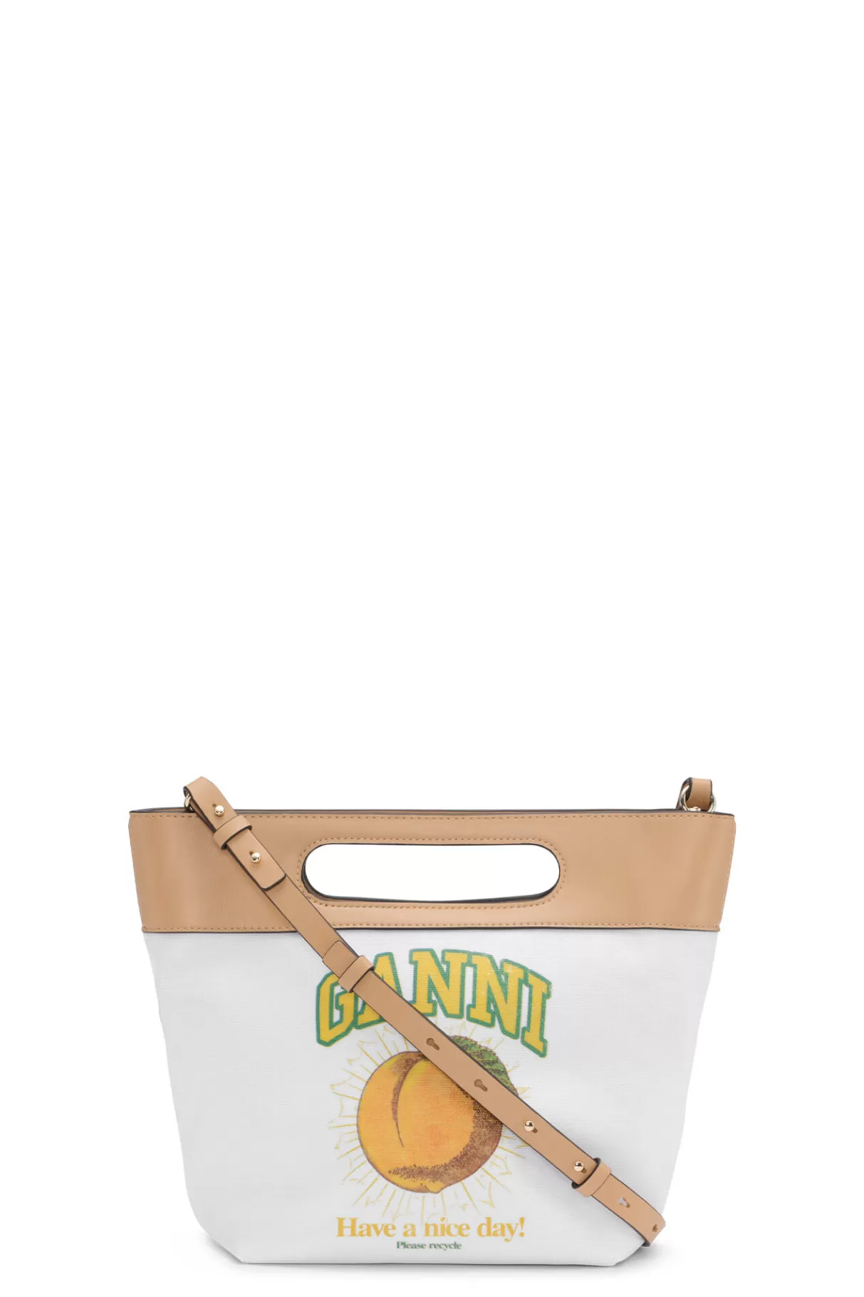 GANNI Handtasche<Kleine Canvas-Tragetasche „Peach“ Egret