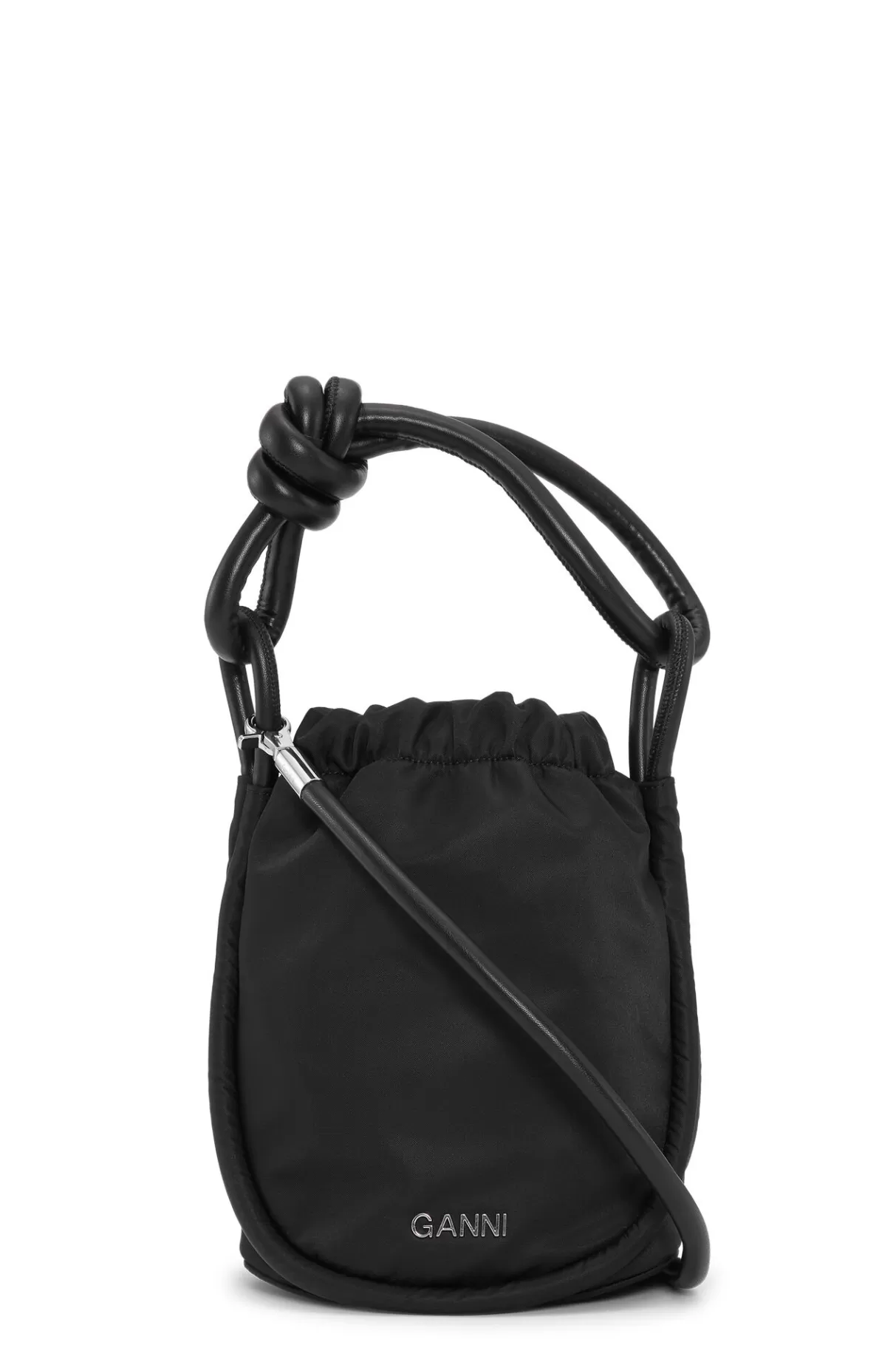 GANNI Handtasche<Kleine Schwarze Geknotete Bucket-Bag Black