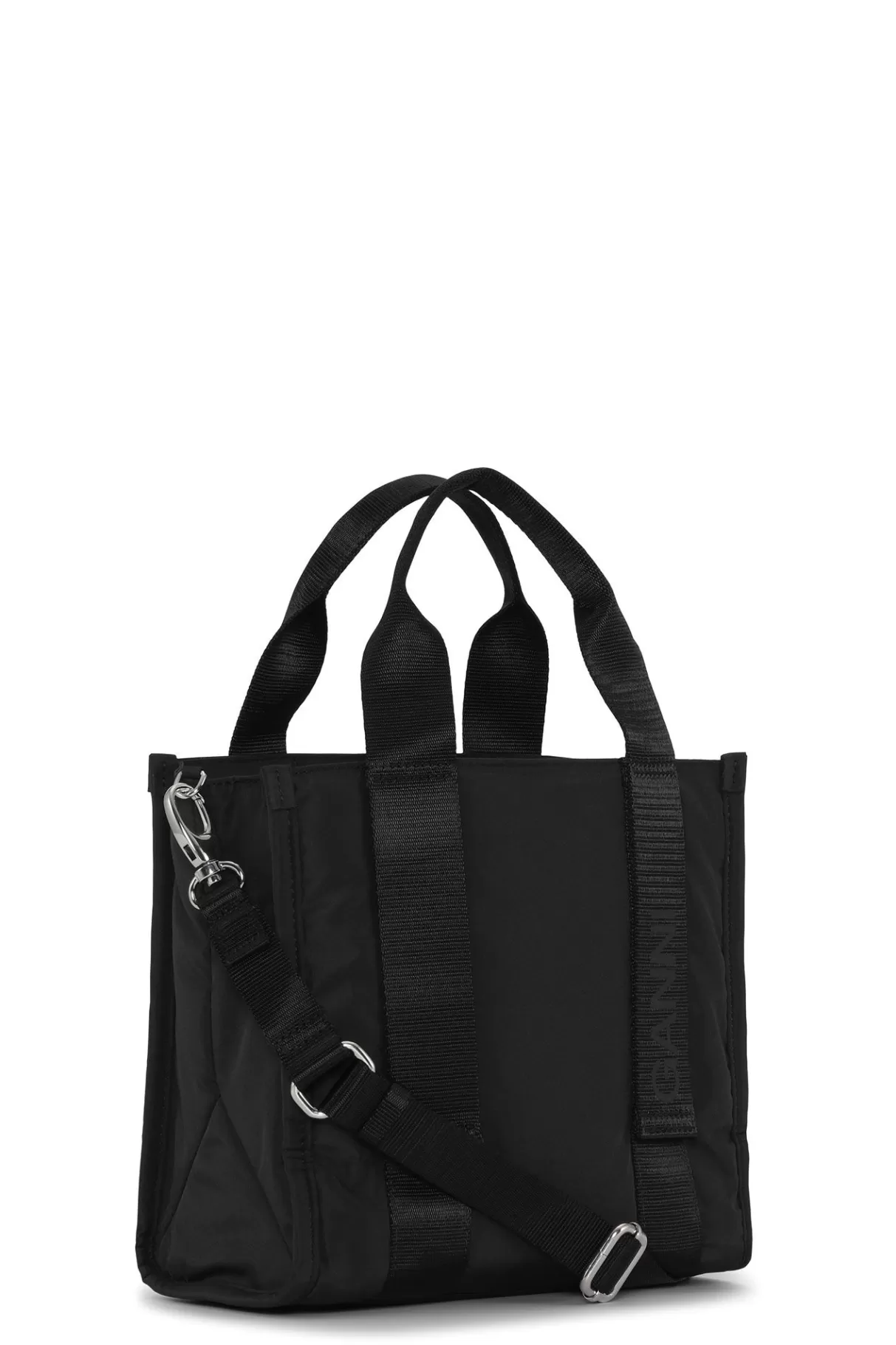 GANNI Handtasche<Kleine Schwarze Tragetasche Aus Tech-Gewebe Black