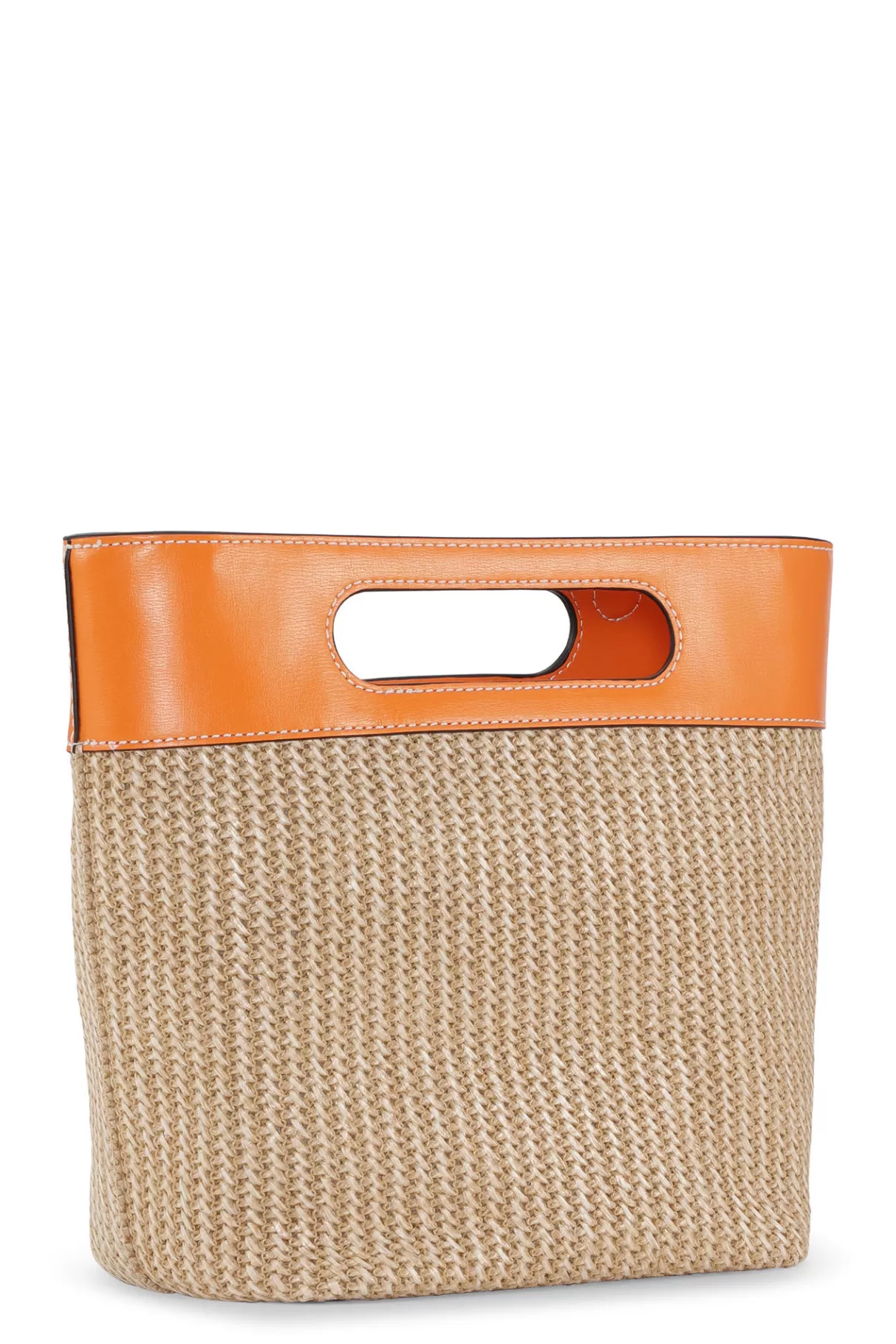 GANNI Handtasche<Kleine Tragetasche Mit Raffia Kraft Vibrant Orange