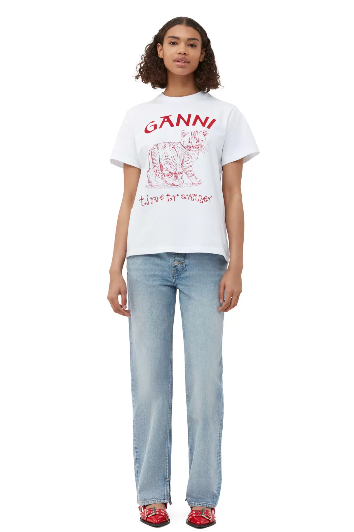 GANNI Tops<Lassiges Future-T-Shirt Bright White