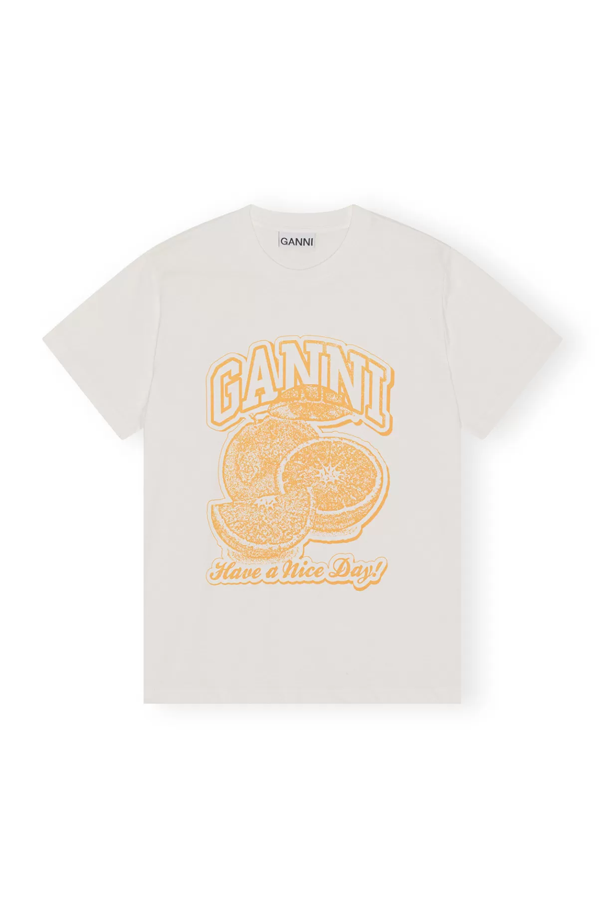 GANNI Tops<Lassiges Orange-T-Shirt Egret