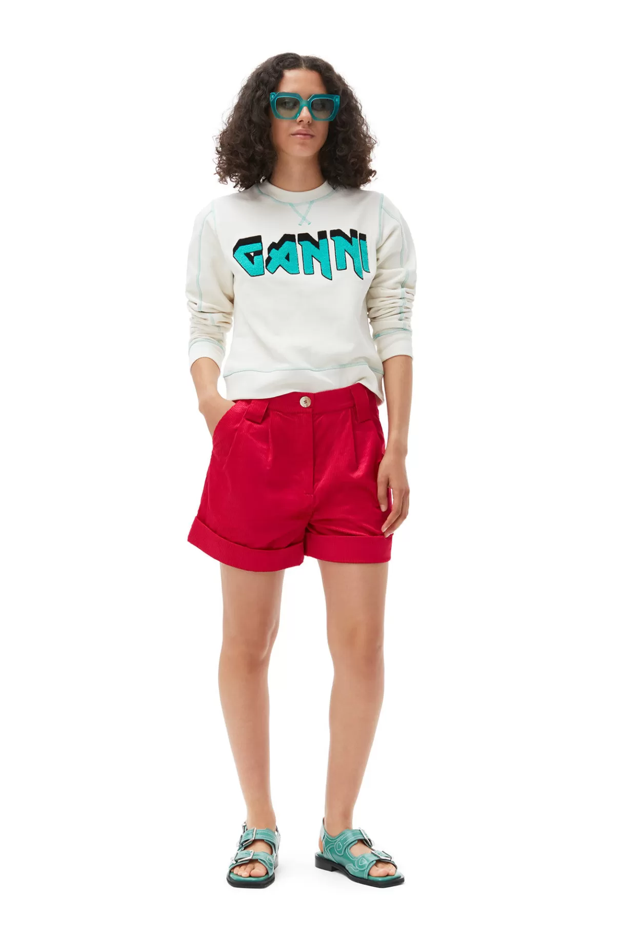 GANNI Shorts<Leichte Glanzende Corduroy-Shorts Love Potion