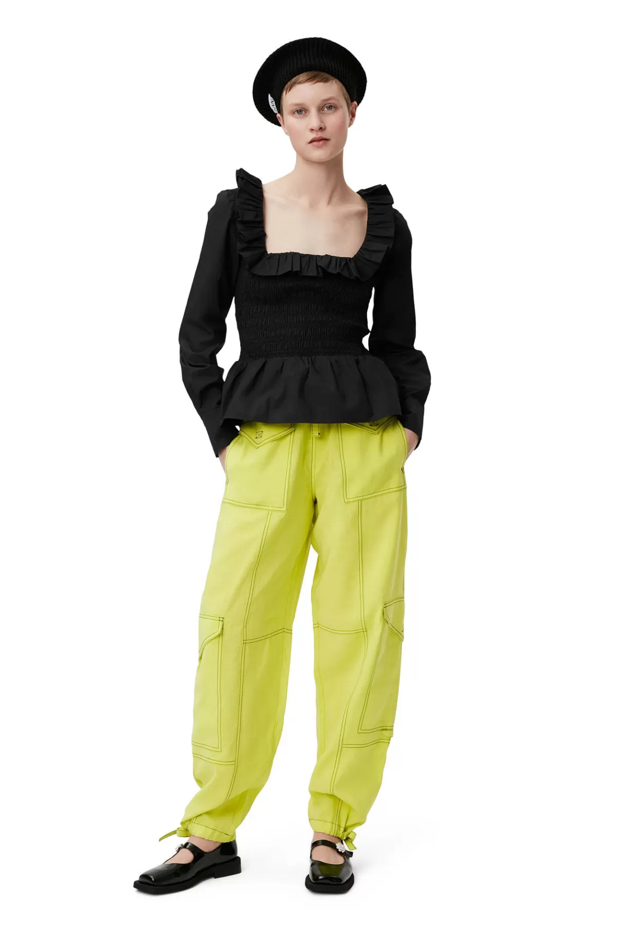 GANNI Hosen<Leichte Pocket-Slub-Hose Sulphur Spring