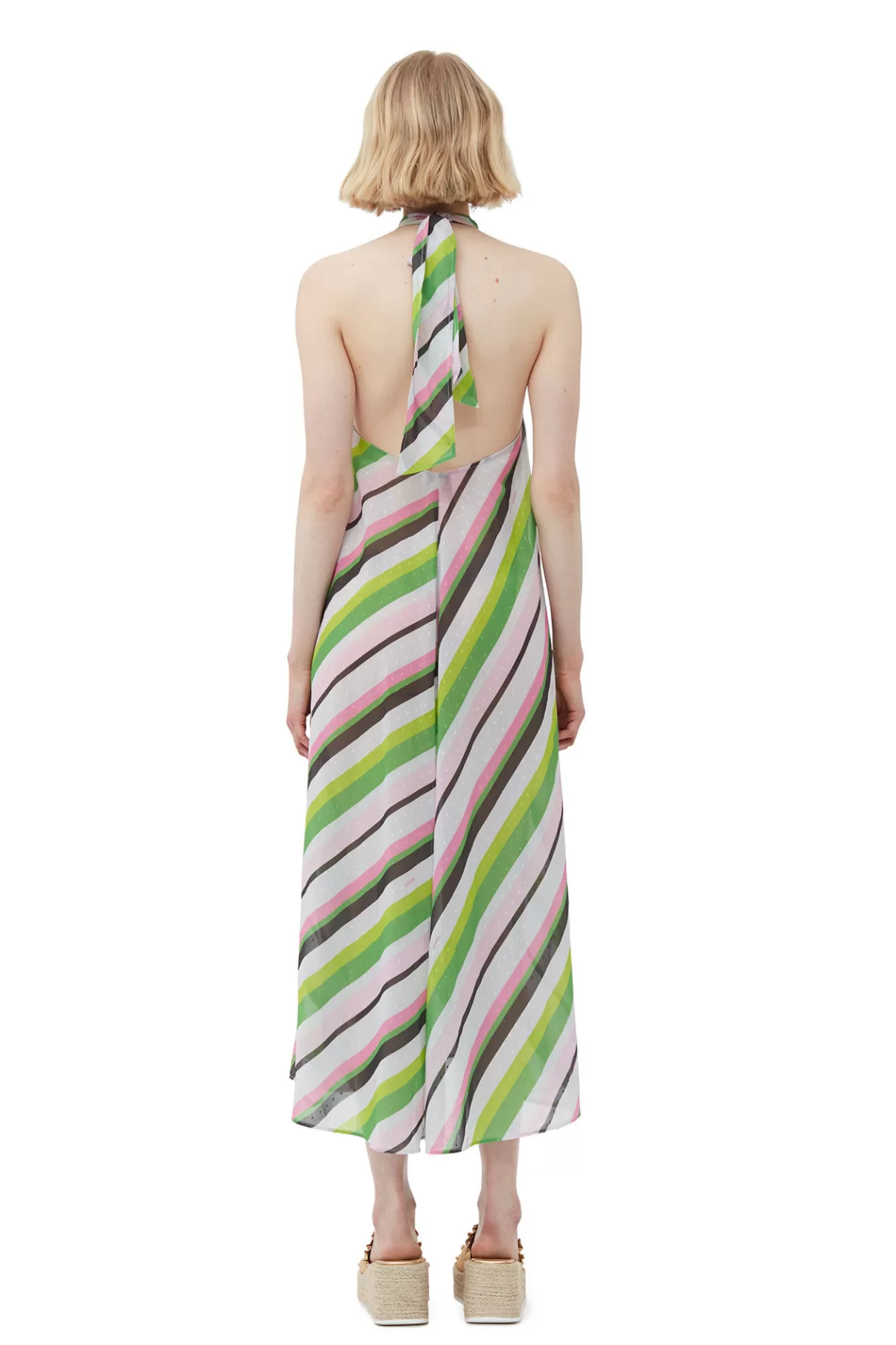 GANNI Kleider<Leichtes Neckholder-Kleid Aus Chiffon Multicolour