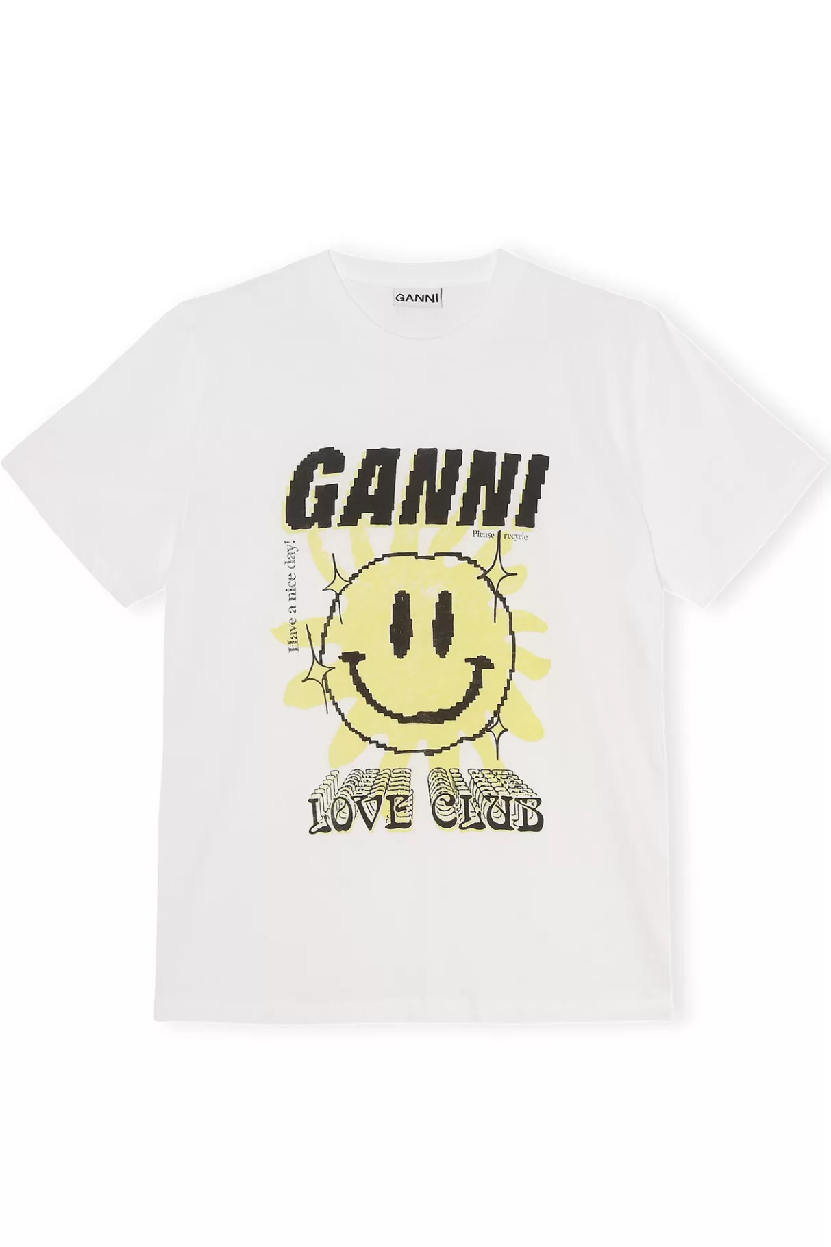 GANNI Tops<„Love Club“-T-Shirt Bright White