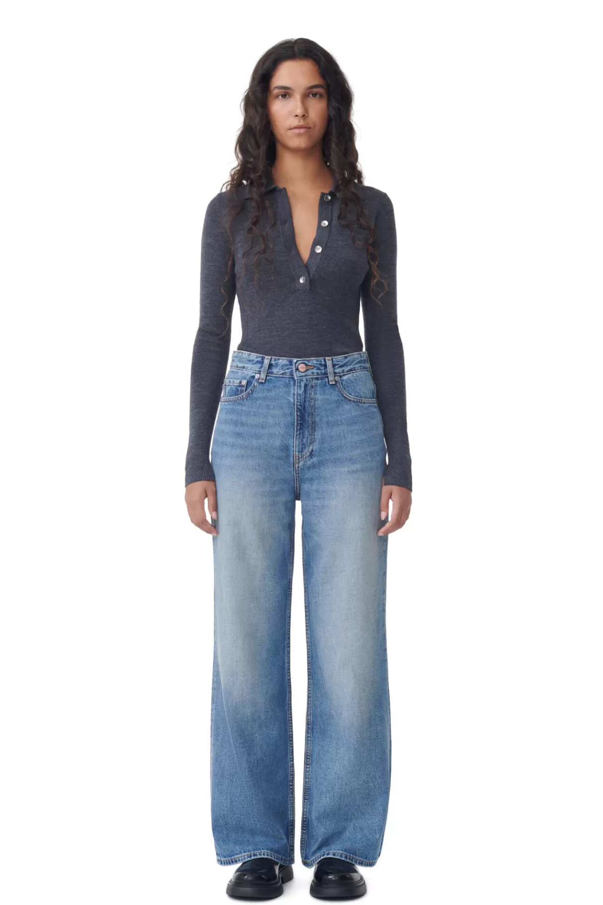 GANNI Hosen<Magny Jeans Mid Blue Vintage