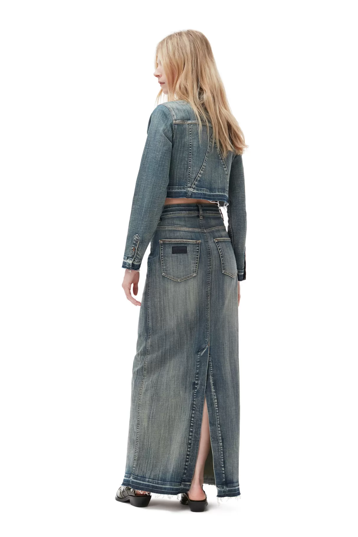 GANNI Röcke<Maxi-Jeansrock Mit Gefarbten Saumen Tint Wash