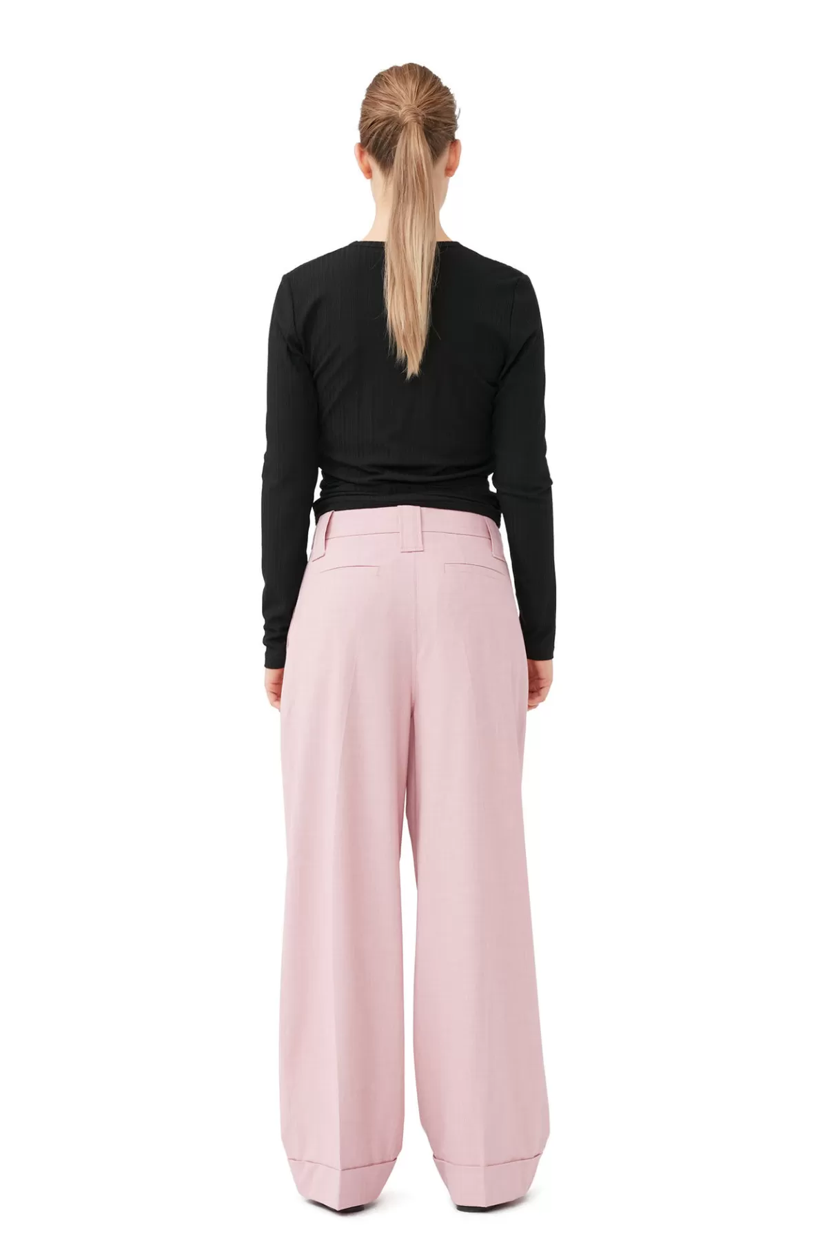 GANNI Hosen<Melierte Faltenhose Mit Drapierung Pink Tulle