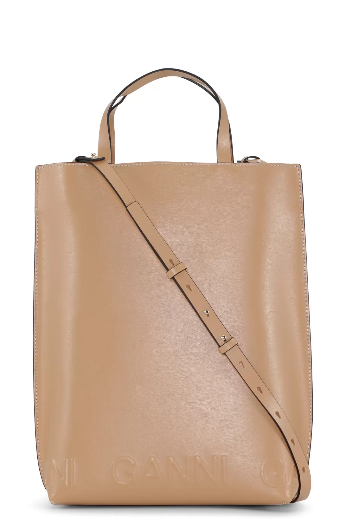 GANNI Handtasche<Mittelgrose Banner-Tragetasche Mit Riemen Tan