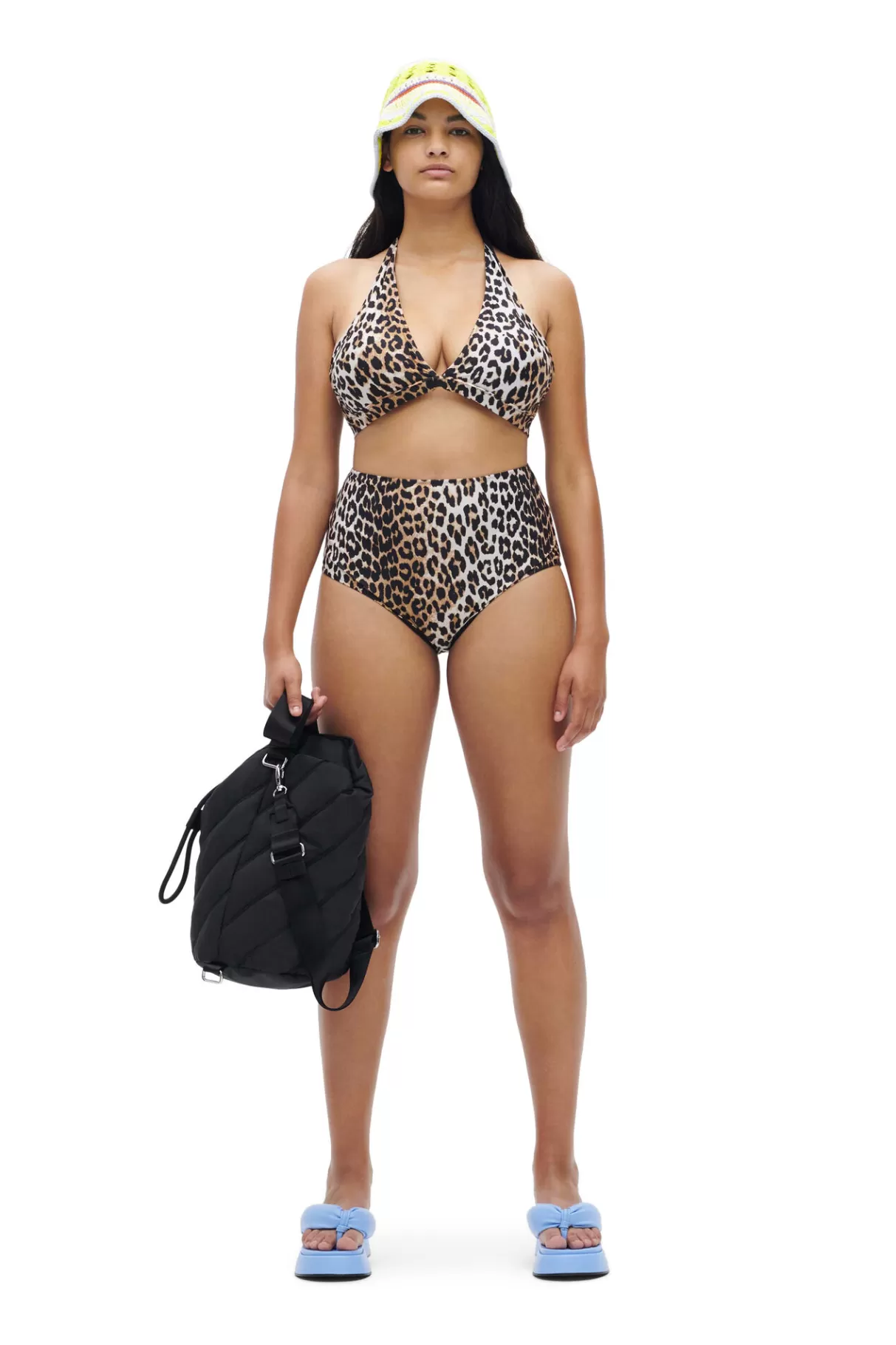 GANNI Bademode<Neckholder-Bikinioberteil Leopard