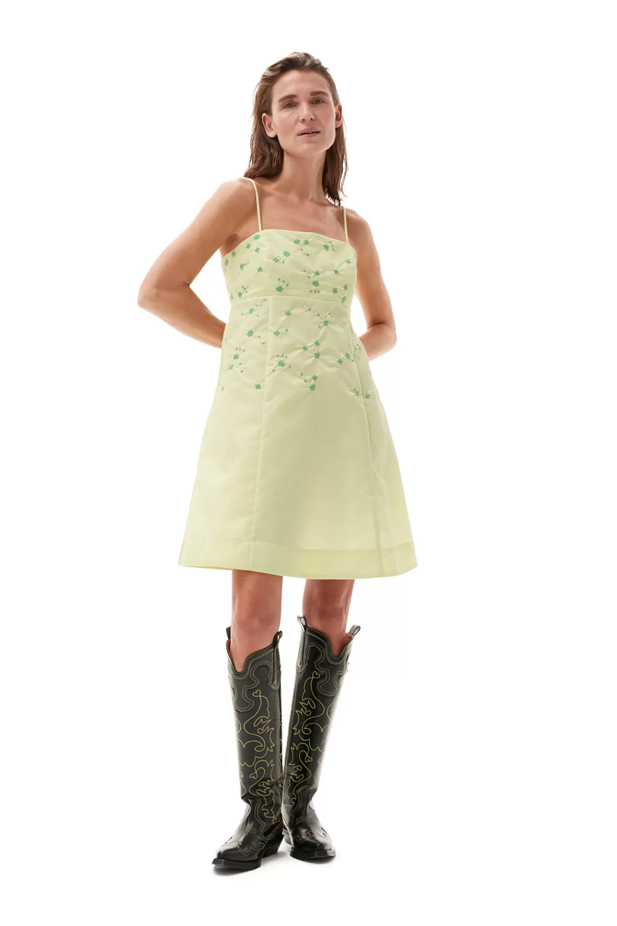 GANNI Kleider<Nylon-Minikleid Lily Green