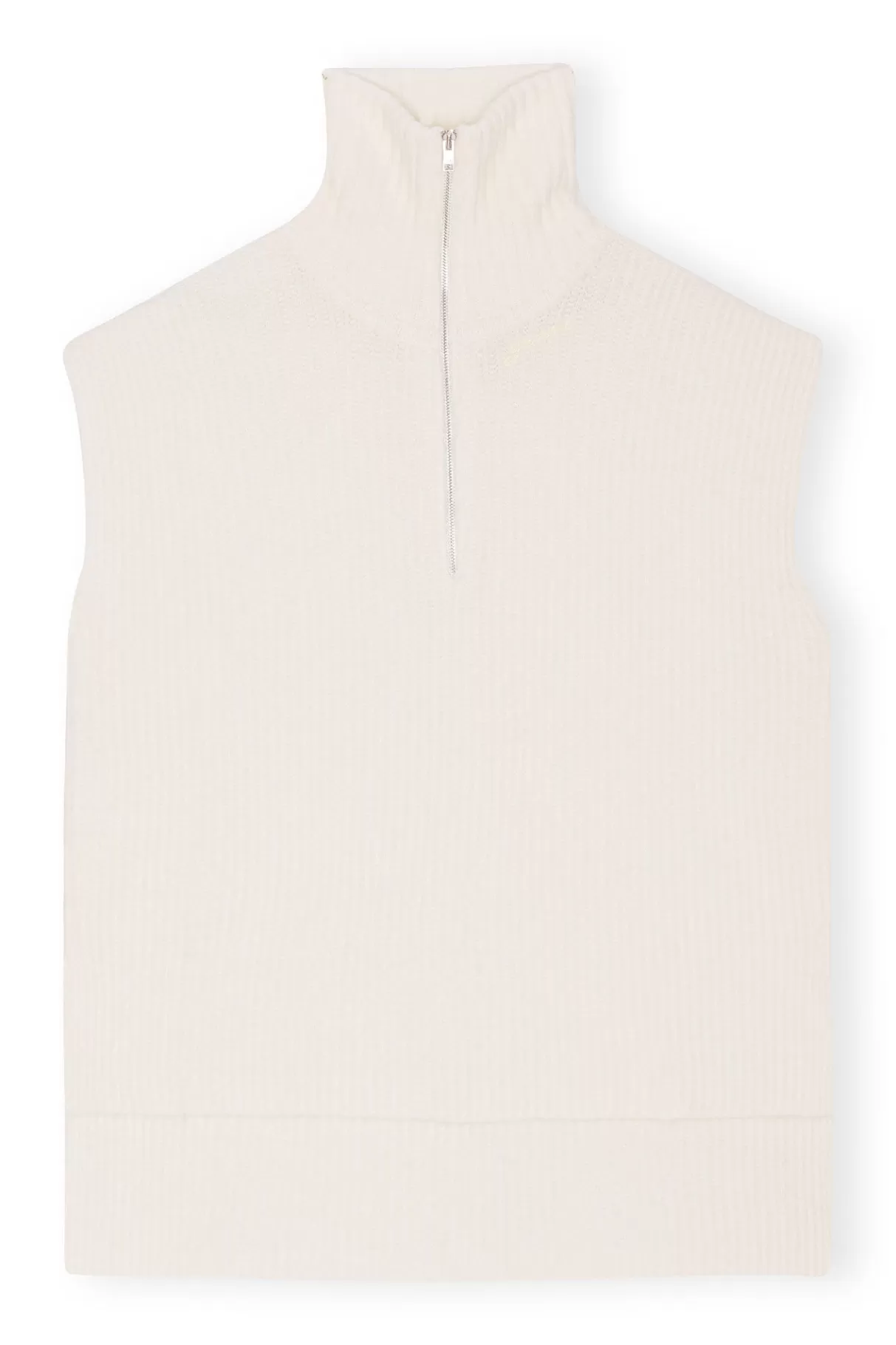 GANNI Strickwaren<Oversized Zipper Vest Egret