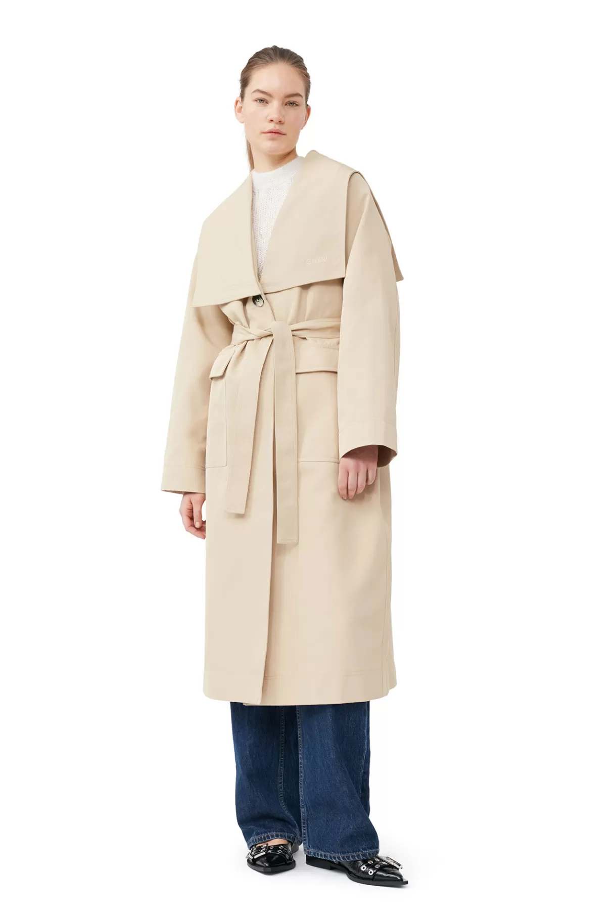 GANNI Mäntel & Jacken<Oversize-Trenchcoat Aus Heavy Twill Pale Khaki