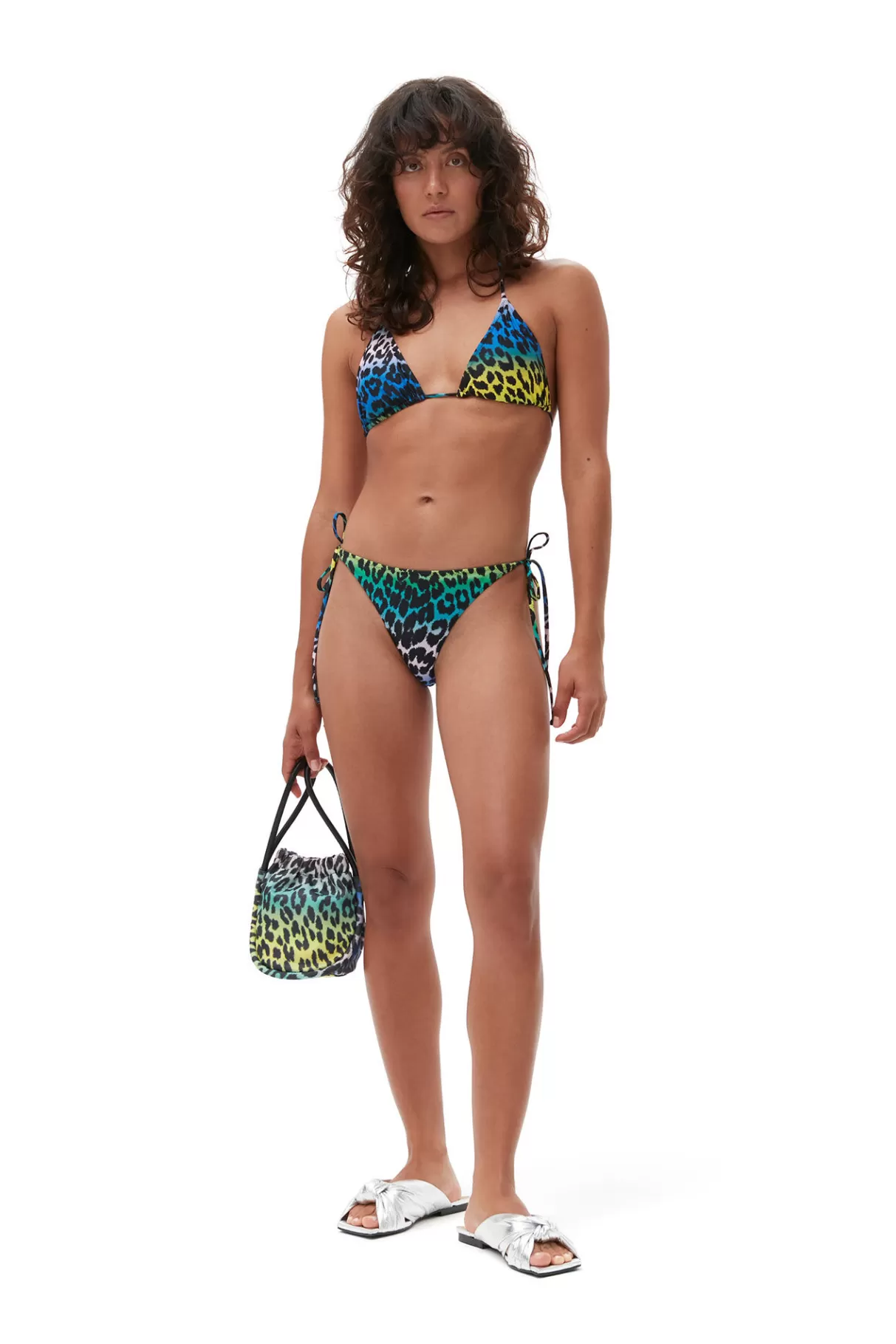 GANNI Bademode<Recycled Printed String Bikini Top Multicolour