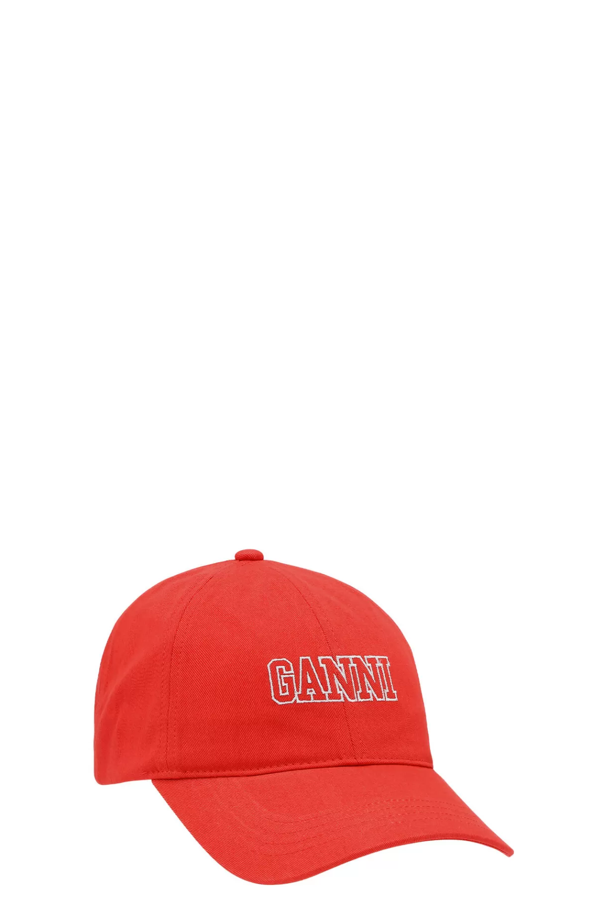 GANNI Hüte<Rot Bestickte Logo-Kappe Fiery Red