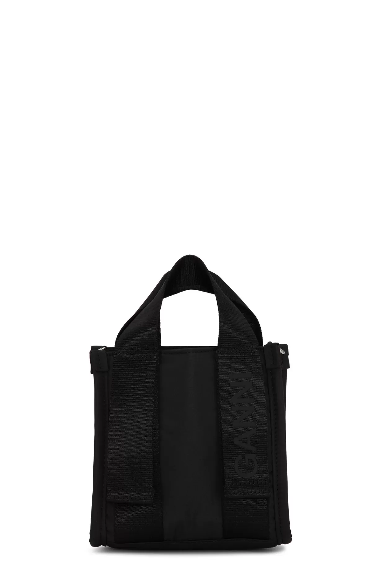 GANNI Handtasche<Schwarze Mini-Tragetasche Aus Tech-Gewebe Black