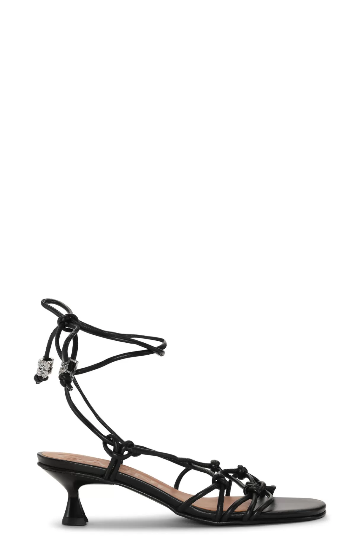 GANNI Absatzschuhe<Schwarze Sandalen Mit Knoten Und Pfennigabsatz Black